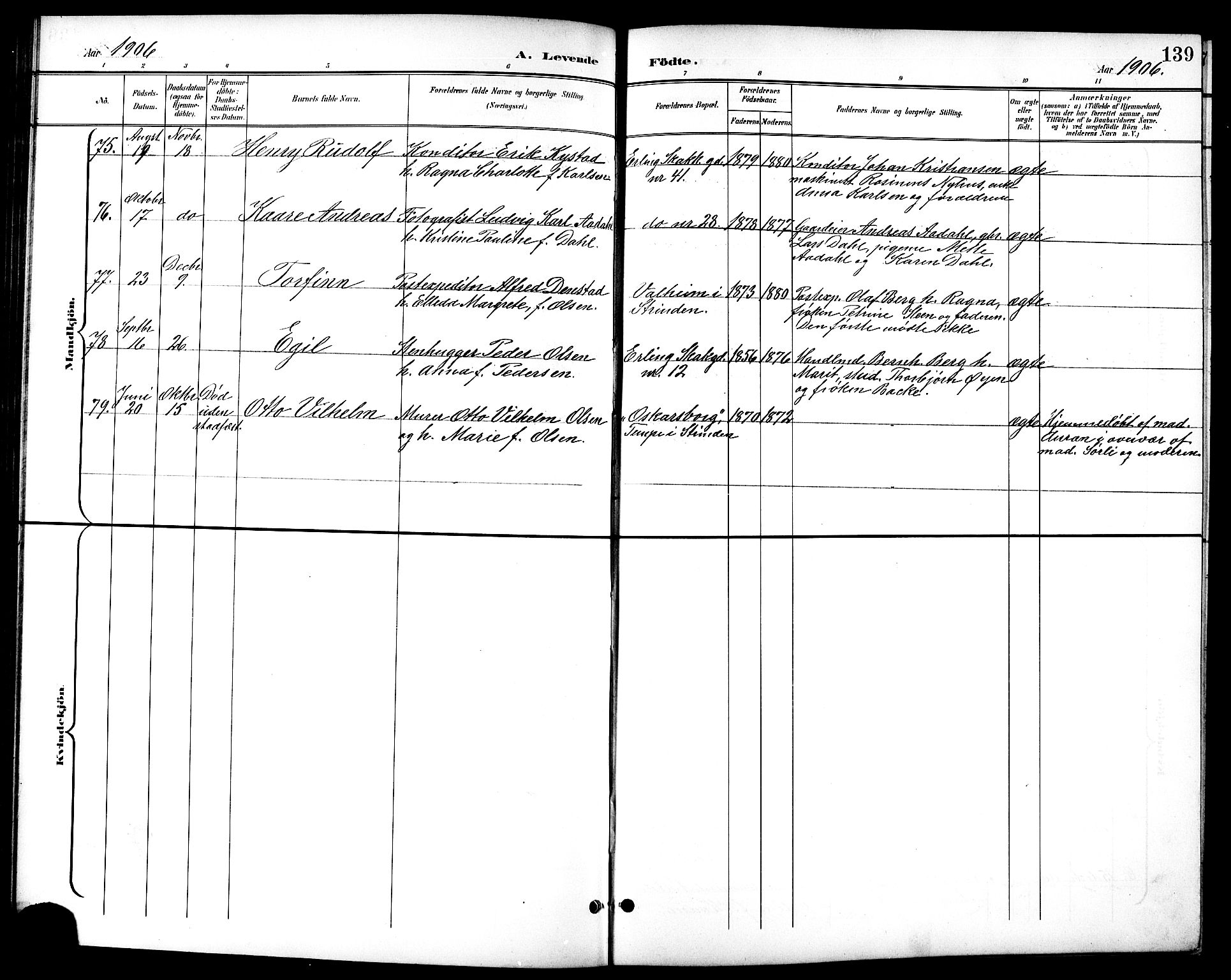 Ministerialprotokoller, klokkerbøker og fødselsregistre - Sør-Trøndelag, SAT/A-1456/601/L0094: Parish register (copy) no. 601C12, 1898-1911, p. 139