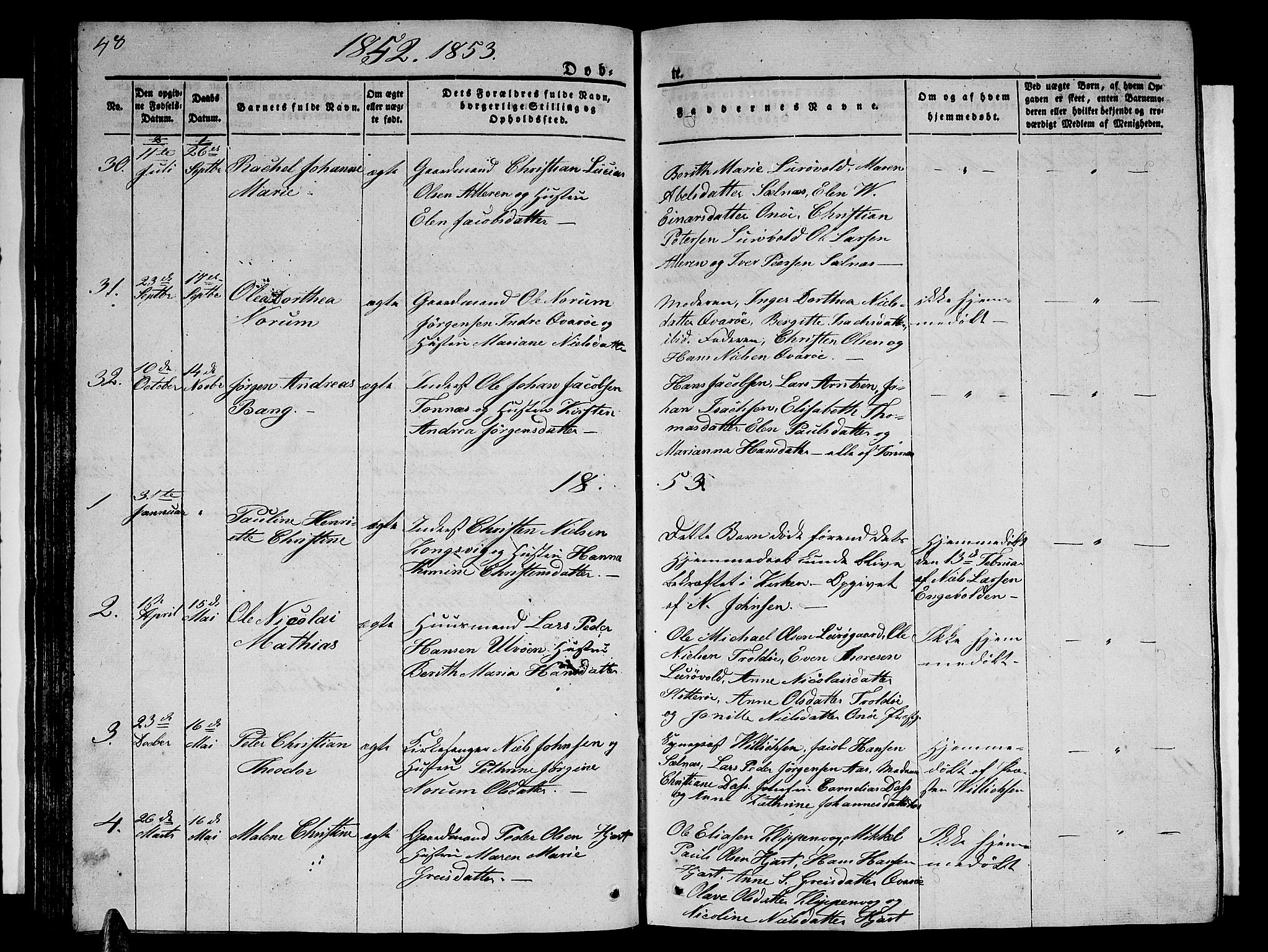 Ministerialprotokoller, klokkerbøker og fødselsregistre - Nordland, AV/SAT-A-1459/839/L0572: Parish register (copy) no. 839C02, 1841-1873, p. 48