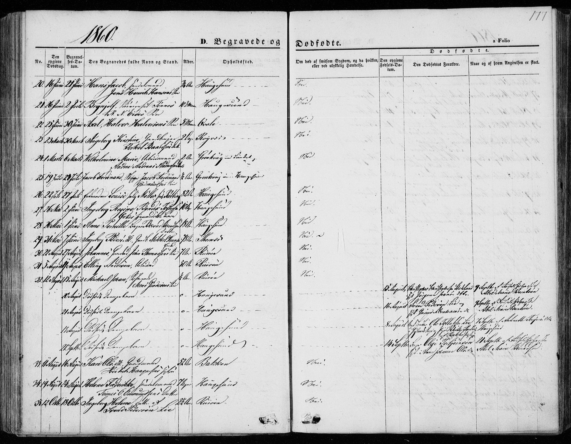 Torvastad sokneprestkontor, AV/SAST-A -101857/H/Ha/Haa/L0011: Parish register (official) no. A 11, 1857-1866, p. 177