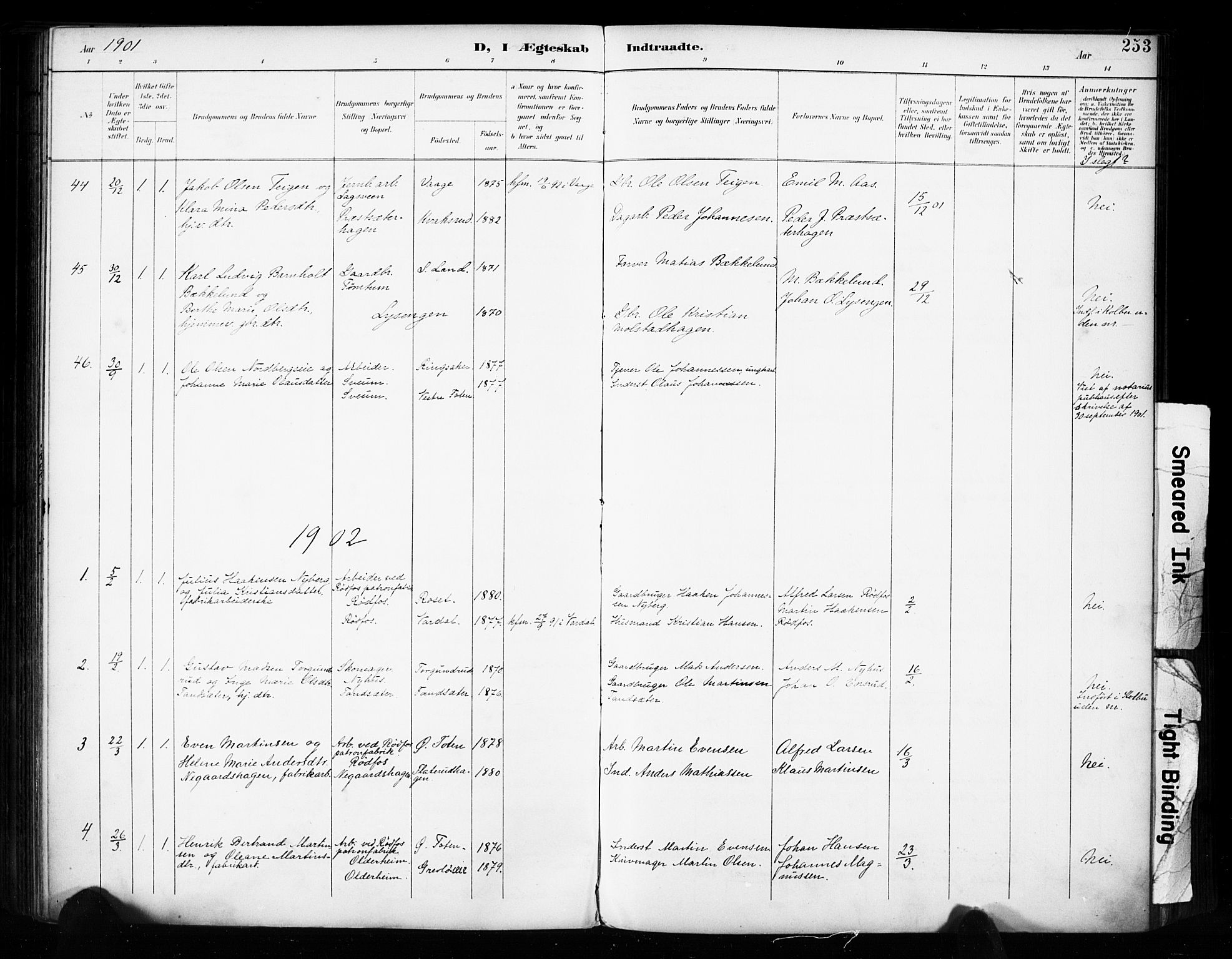 Vestre Toten prestekontor, SAH/PREST-108/H/Ha/Haa/L0011: Parish register (official) no. 11, 1895-1906, p. 253