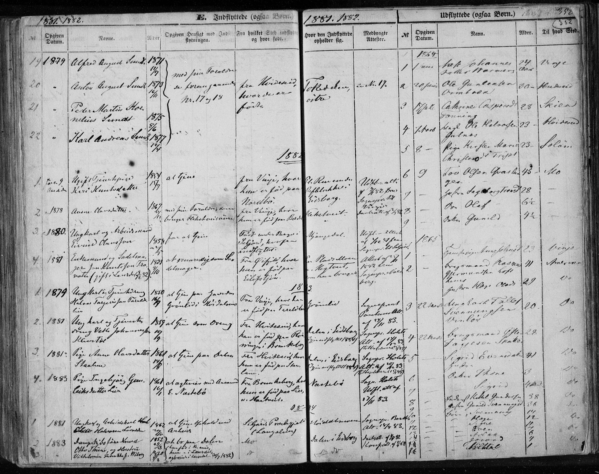 Lårdal kirkebøker, SAKO/A-284/F/Fa/L0006: Parish register (official) no. I 6, 1861-1886, p. 352