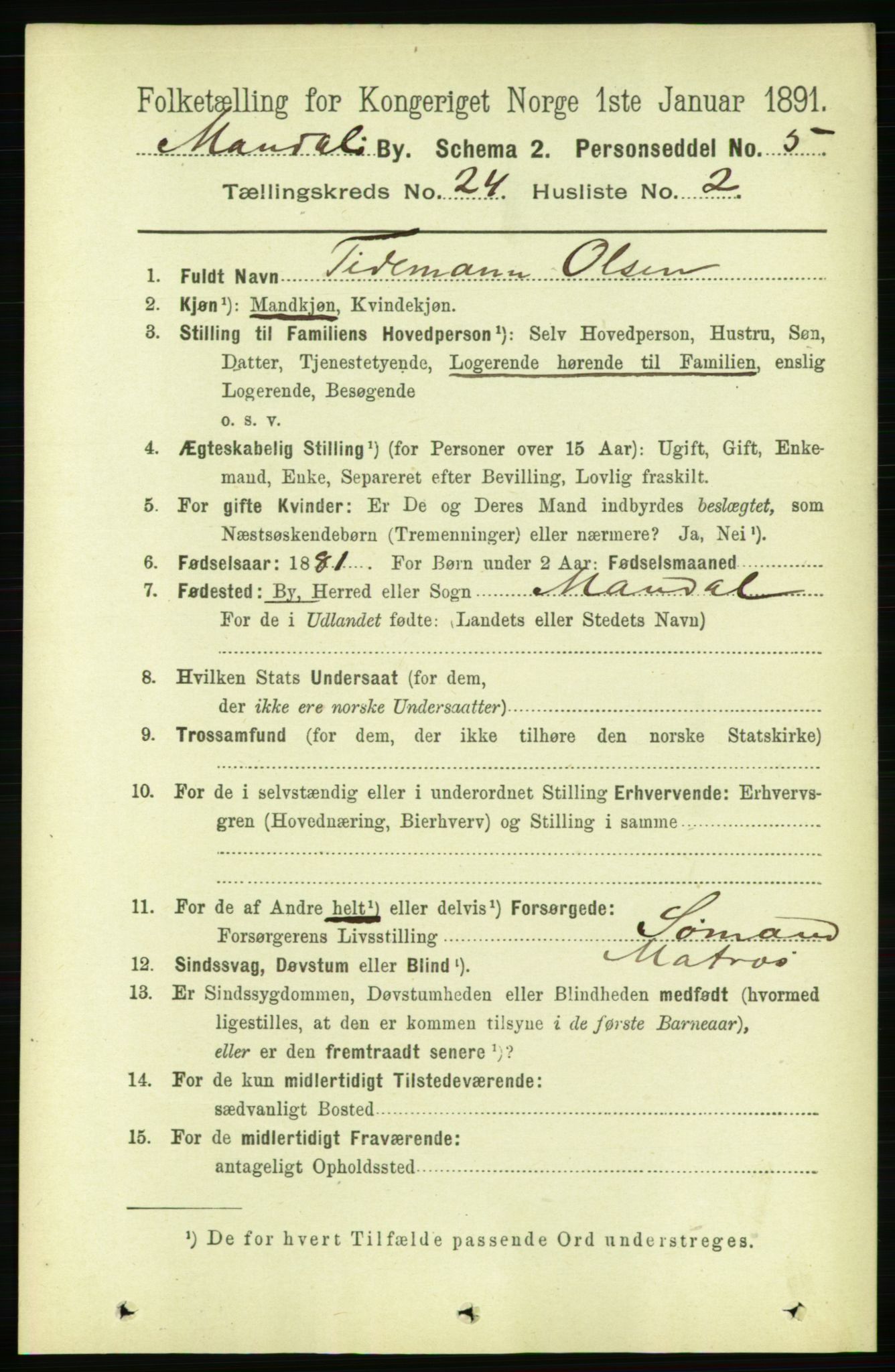 RA, 1891 census for 1002 Mandal, 1891, p. 4447