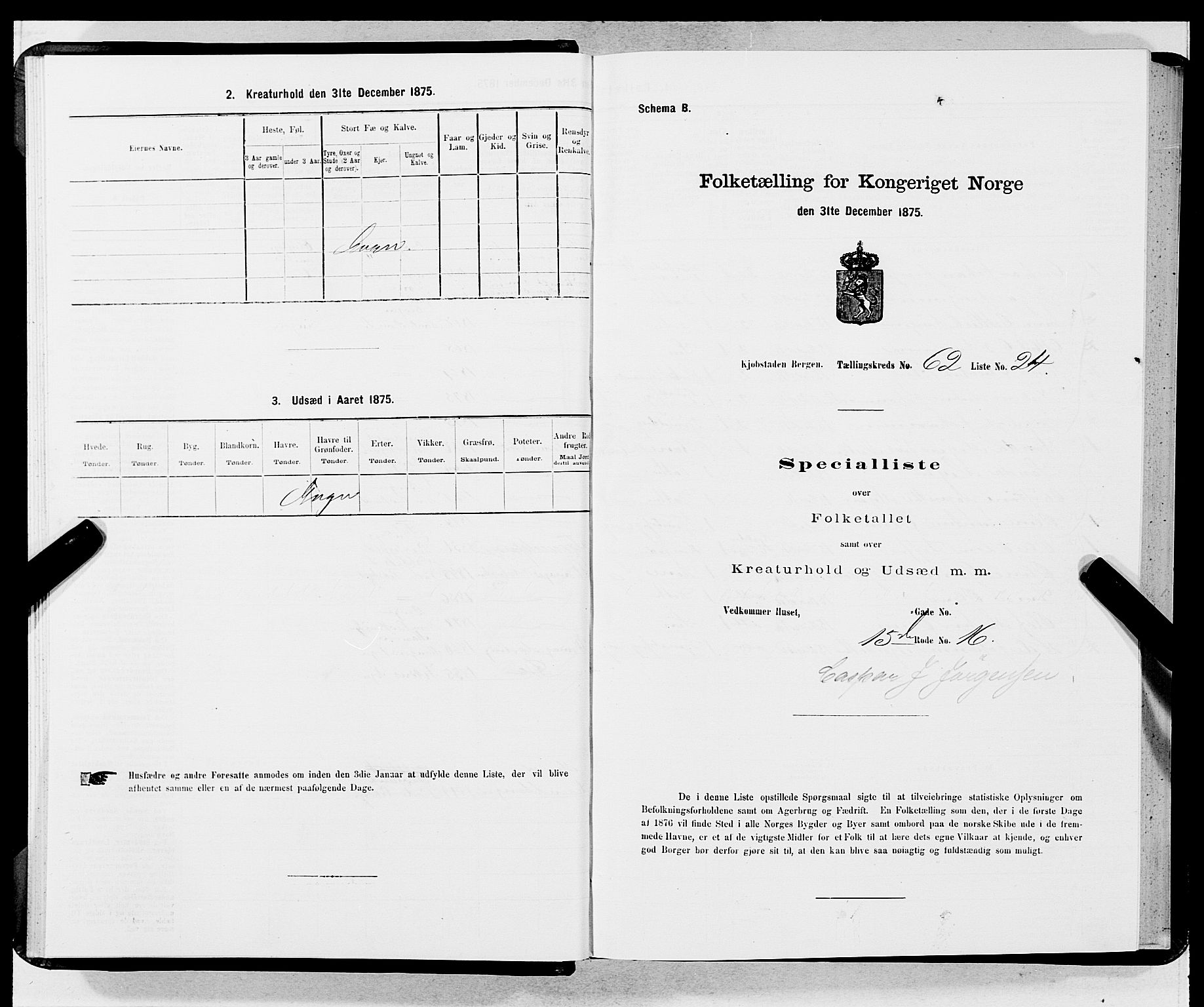 SAB, 1875 census for 1301 Bergen, 1875, p. 3332