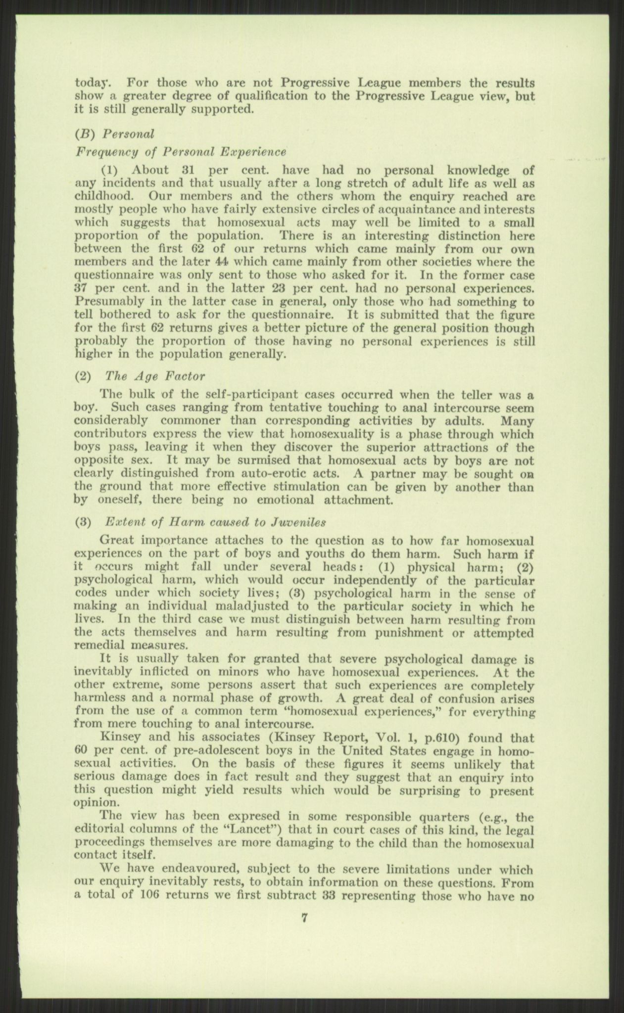 Justisdepartementet, Lovavdelingen, AV/RA-S-3212/D/De/L0029/0001: Straffeloven / Straffelovens revisjon: 5 - Ot. prp. nr.  41 - 1945: Homoseksualiet. 3 mapper, 1956-1970, p. 103