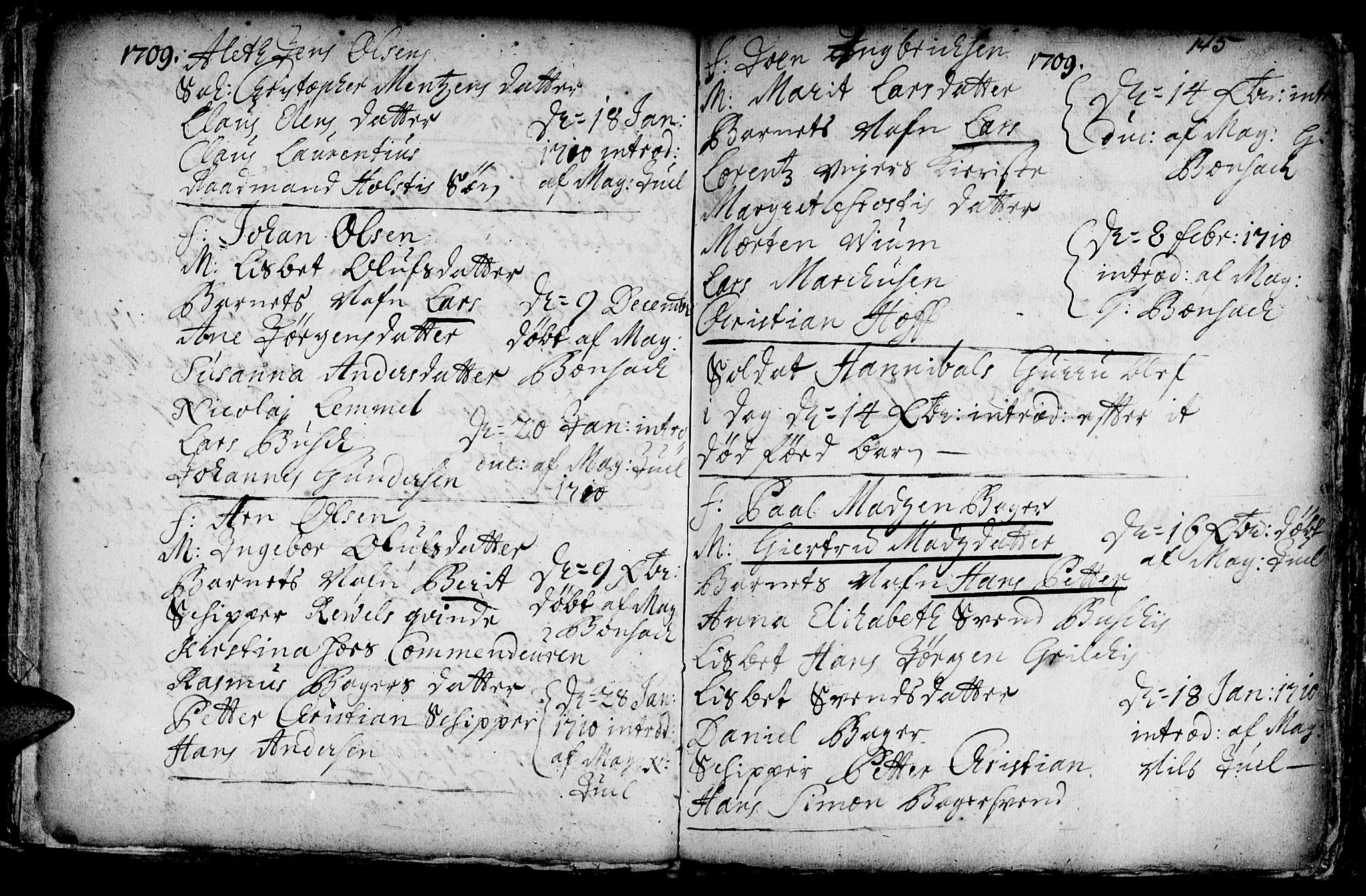 Ministerialprotokoller, klokkerbøker og fødselsregistre - Sør-Trøndelag, SAT/A-1456/601/L0034: Parish register (official) no. 601A02, 1702-1714, p. 145