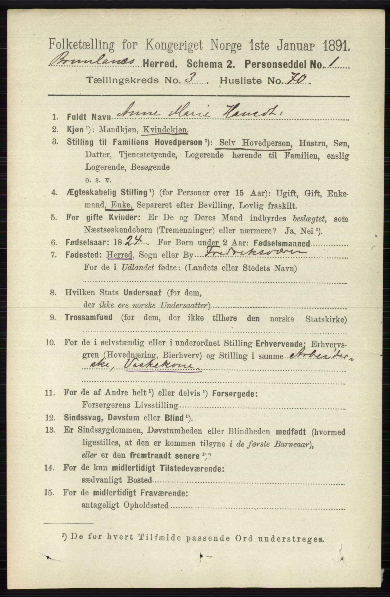 RA, 1891 census for 0726 Brunlanes, 1891, p. 1785