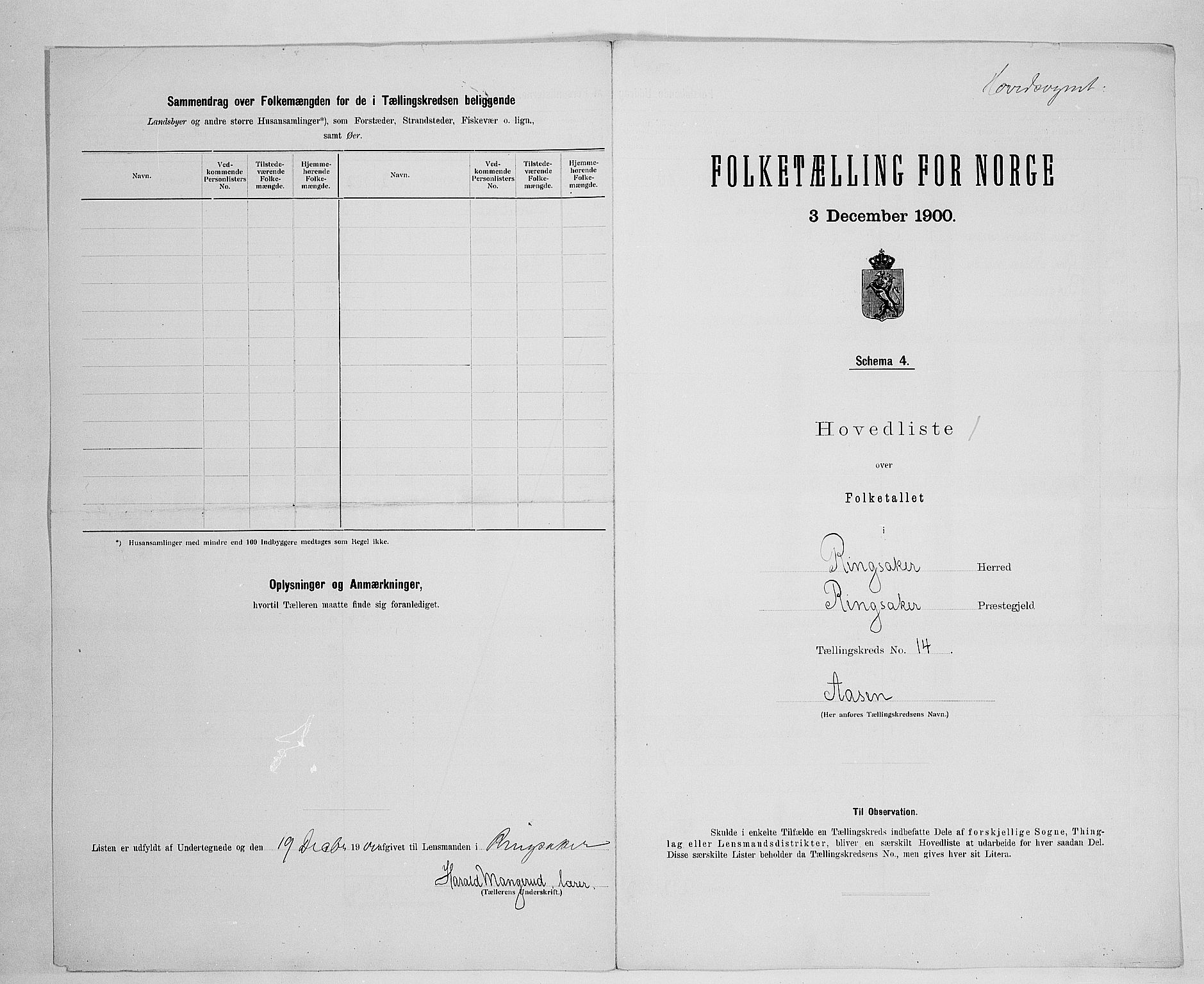 SAH, 1900 census for Ringsaker, 1900, p. 69