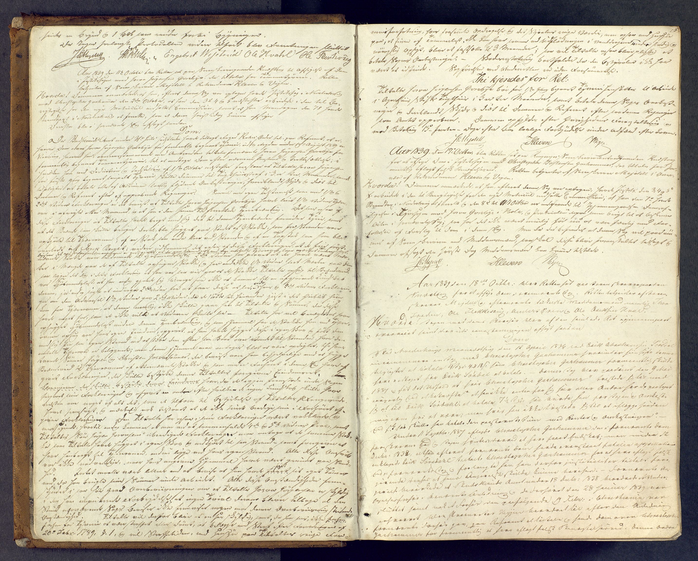 Ringerike sorenskriveri, AV/SAKO-A-105/F/Fc/Fca/L0007: Ekstrarettsprotokoll, 1839-1843, p. 5