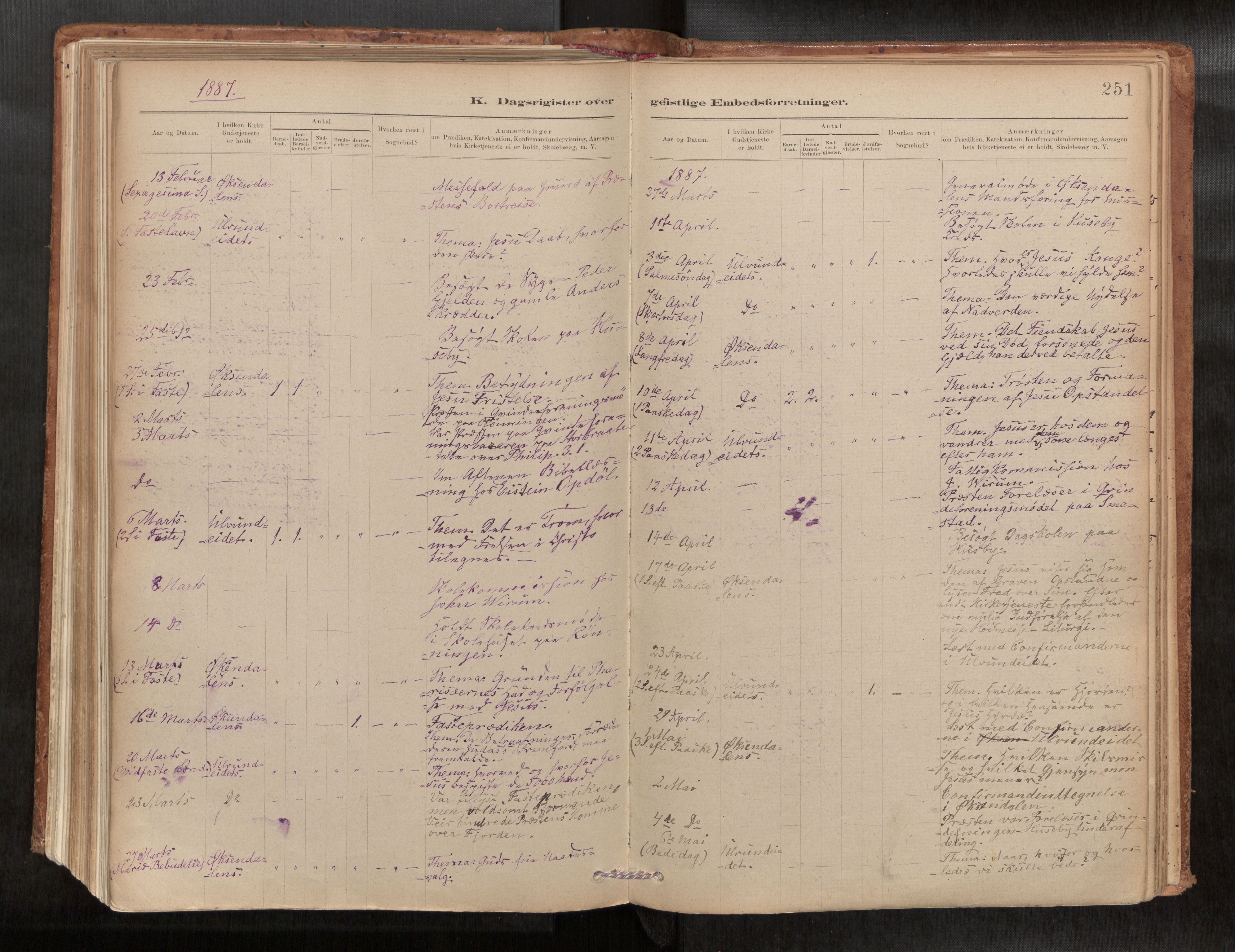 Ministerialprotokoller, klokkerbøker og fødselsregistre - Møre og Romsdal, SAT/A-1454/588/L1006: Parish register (official) no. 588A03, 1886-1912, p. 251