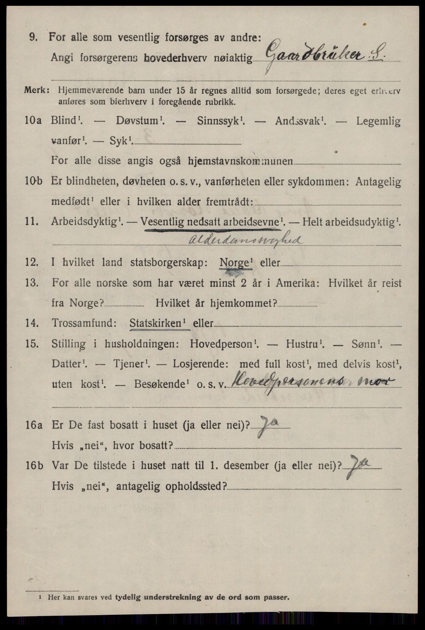 SAT, 1920 census for Aure, 1920, p. 4239