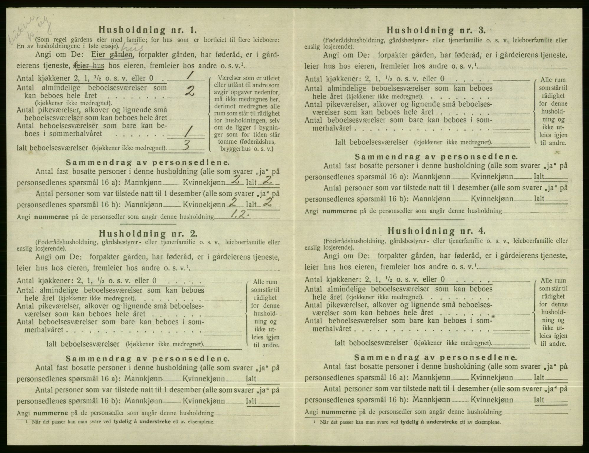 SAB, 1920 census for Voss, 1920, p. 2682