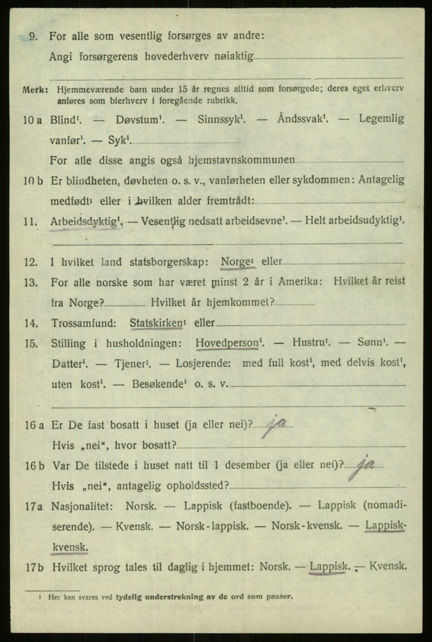 SATØ, 1920 census for Lyngen, 1920, p. 3506