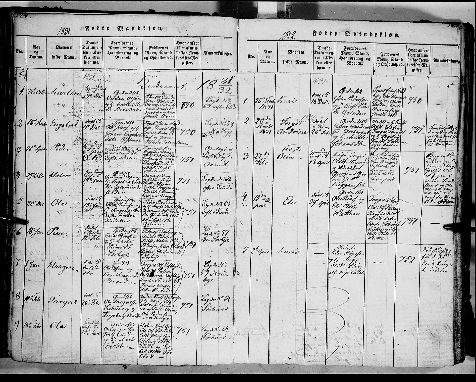 Trysil prestekontor, AV/SAH-PREST-046/H/Ha/Haa/L0003: Parish register (official) no. 3 /1, 1814-1841, p. 174-175