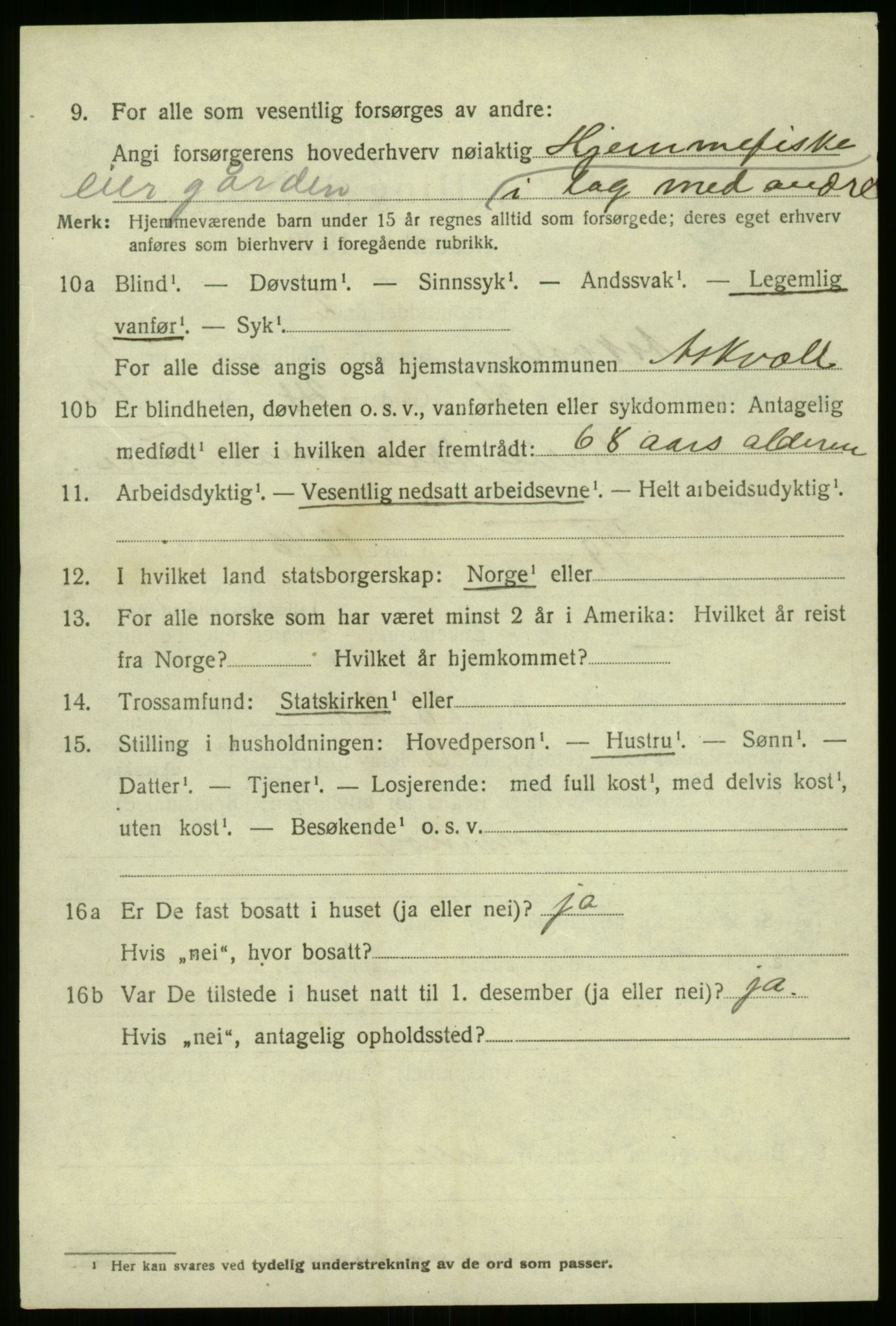 SAB, 1920 census for Askvoll, 1920, p. 4235