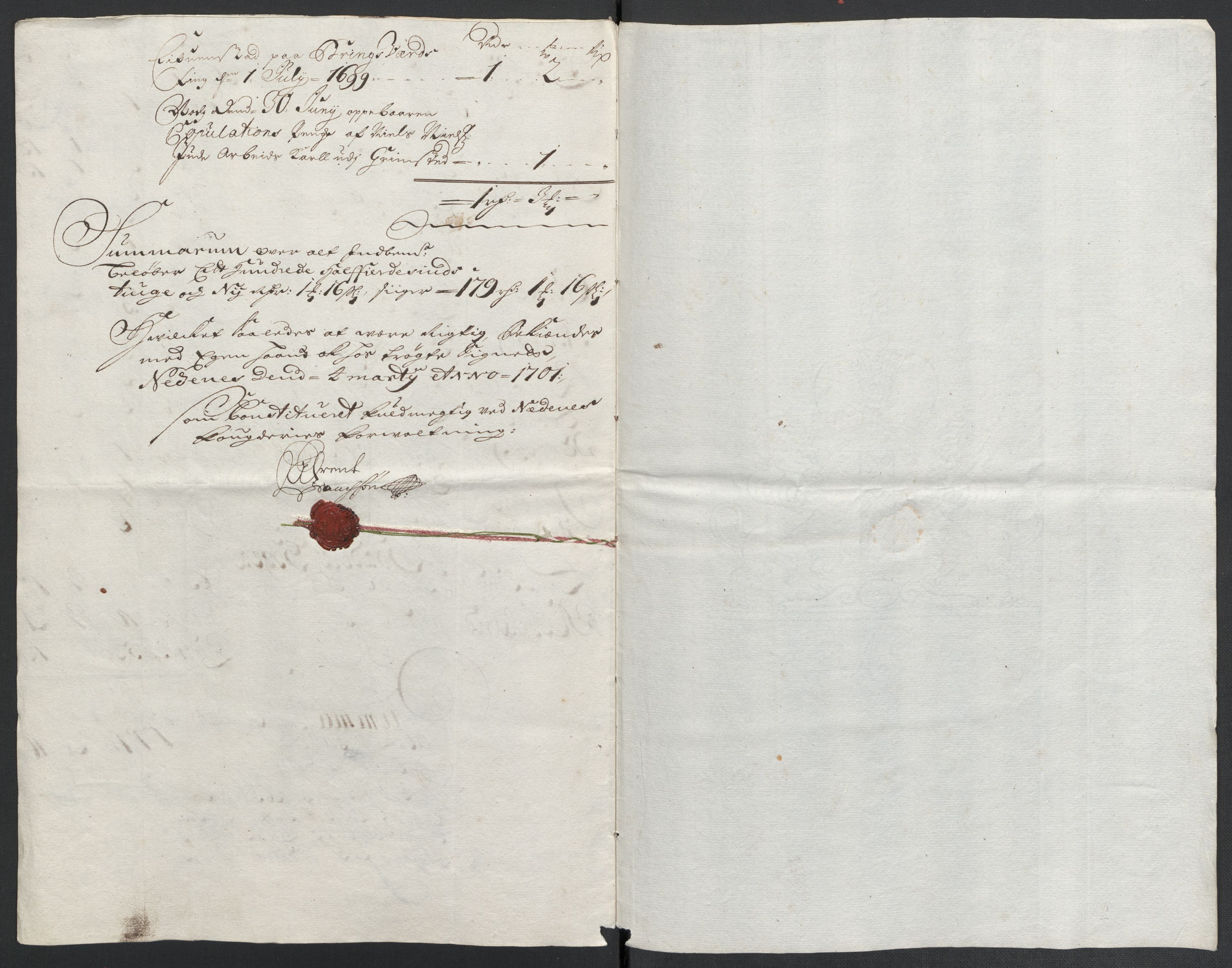 Rentekammeret inntil 1814, Reviderte regnskaper, Fogderegnskap, AV/RA-EA-4092/R39/L2315: Fogderegnskap Nedenes, 1700-1701, p. 206