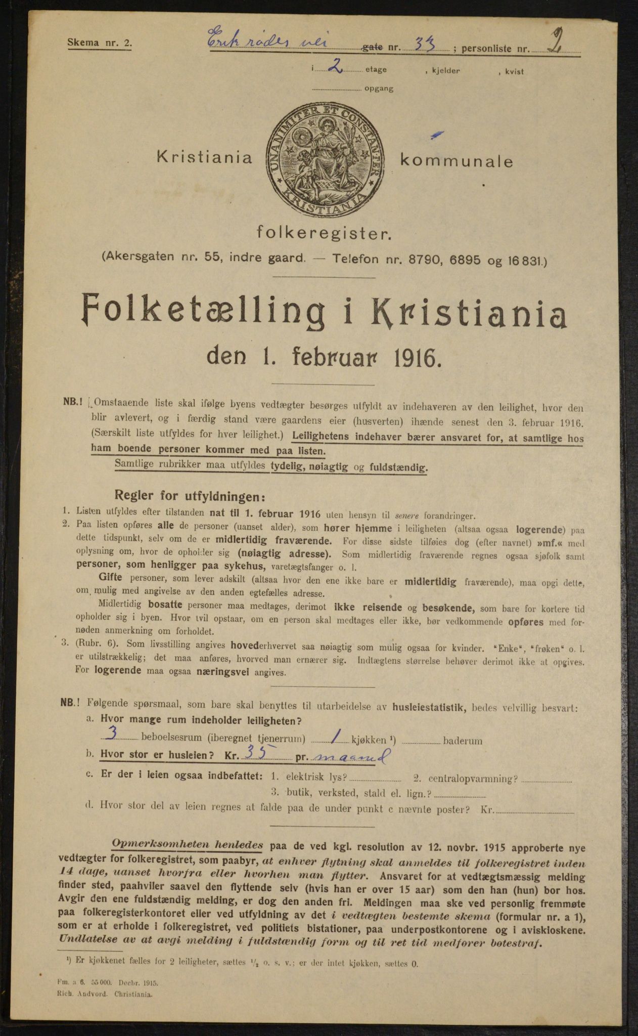 OBA, Municipal Census 1916 for Kristiania, 1916, p. 19867