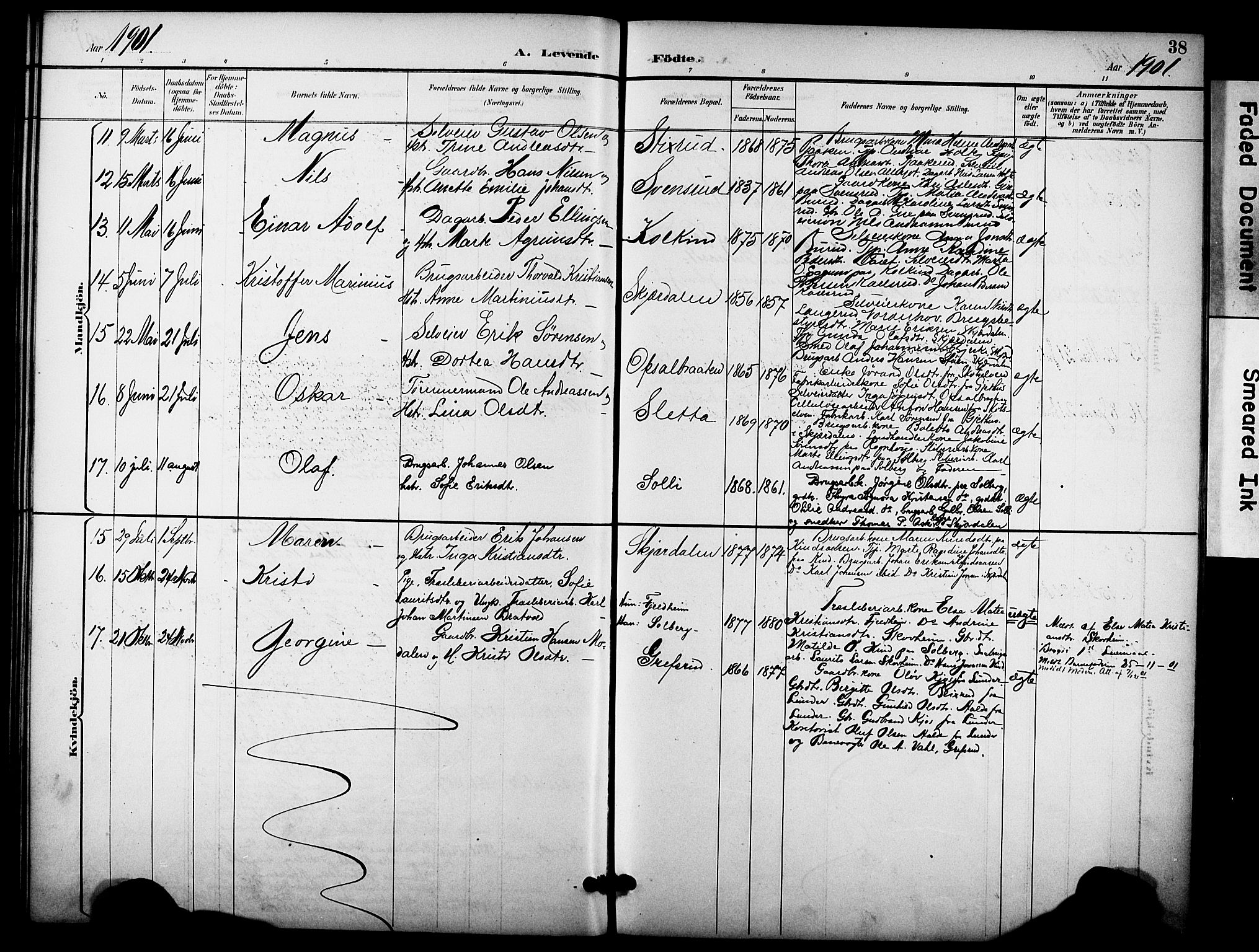 Hole kirkebøker, AV/SAKO-A-228/F/Fb/L0002: Parish register (official) no. II 2, 1892-1906, p. 38