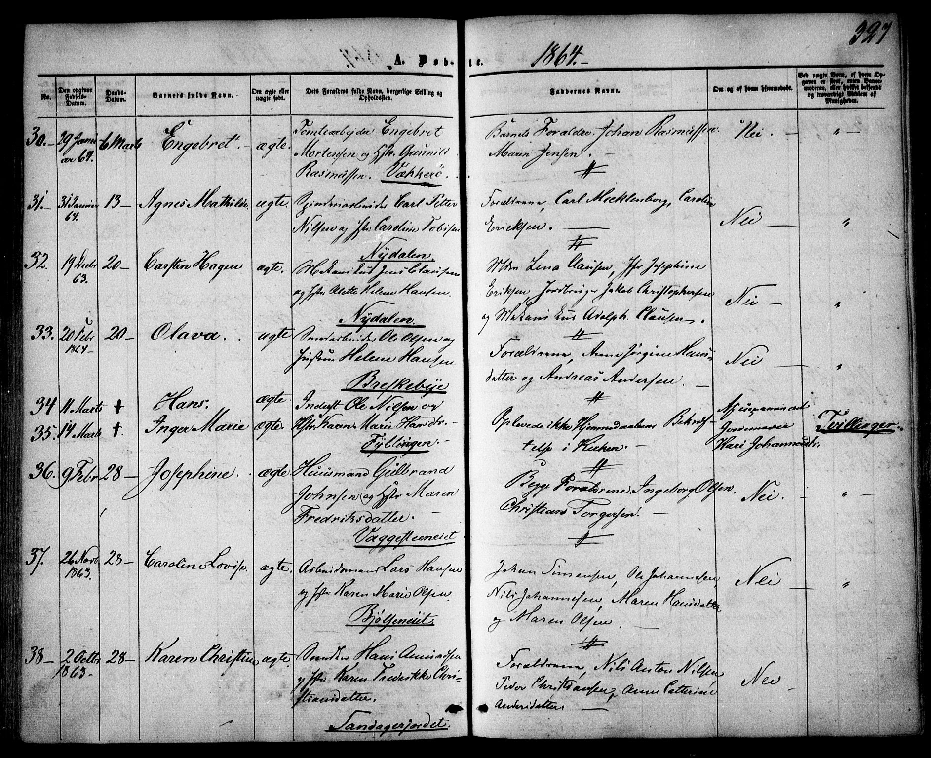 Vestre Aker prestekontor Kirkebøker, SAO/A-10025/F/Fa/L0003: Parish register (official) no. 3, 1857-1868, p. 327