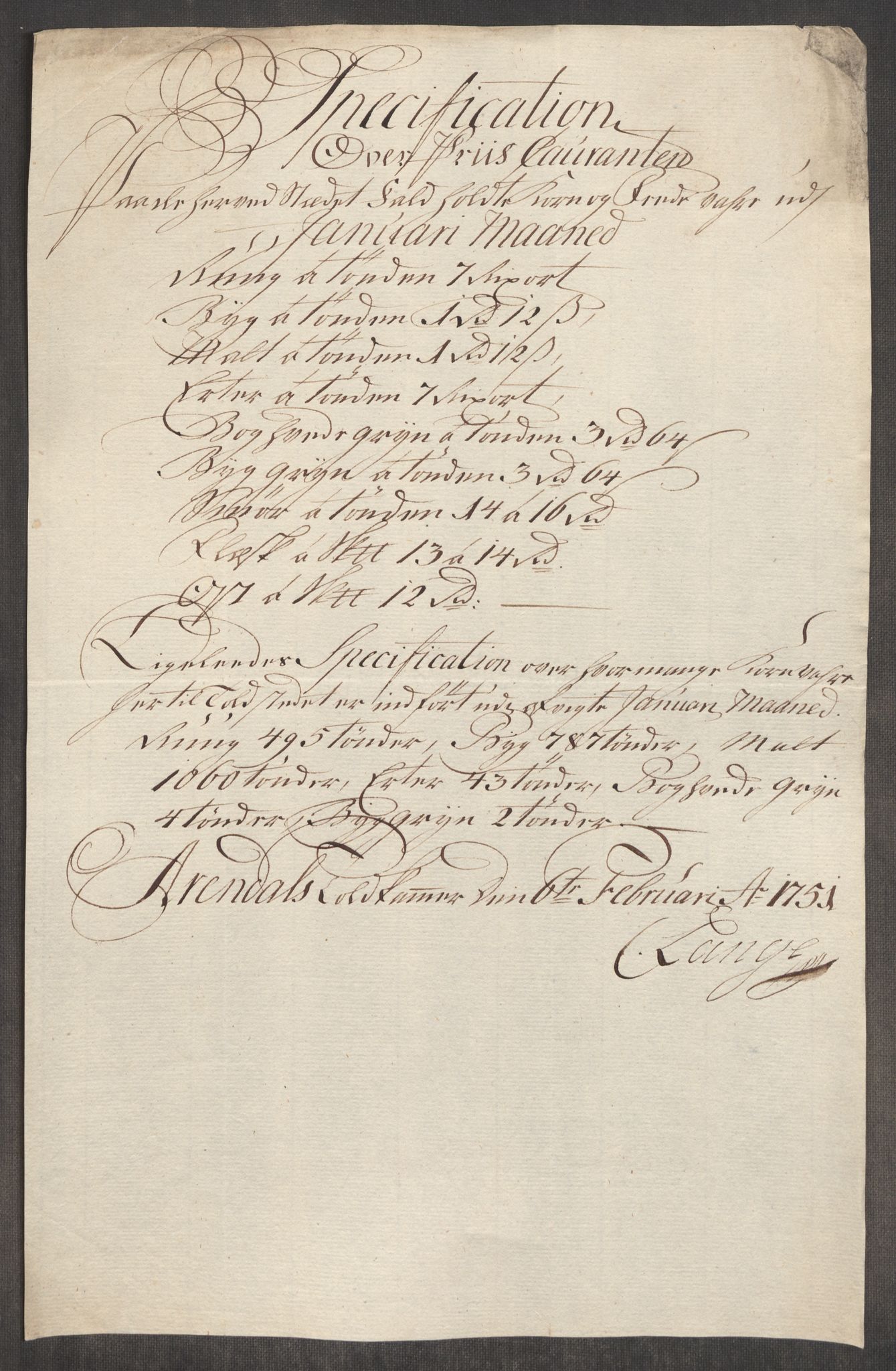 Rentekammeret inntil 1814, Realistisk ordnet avdeling, AV/RA-EA-4070/Oe/L0004: [Ø1]: Priskuranter, 1749-1752, p. 671