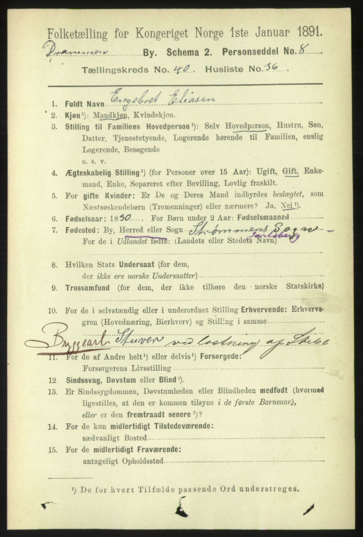 RA, 1891 census for 0602 Drammen, 1891, p. 24148