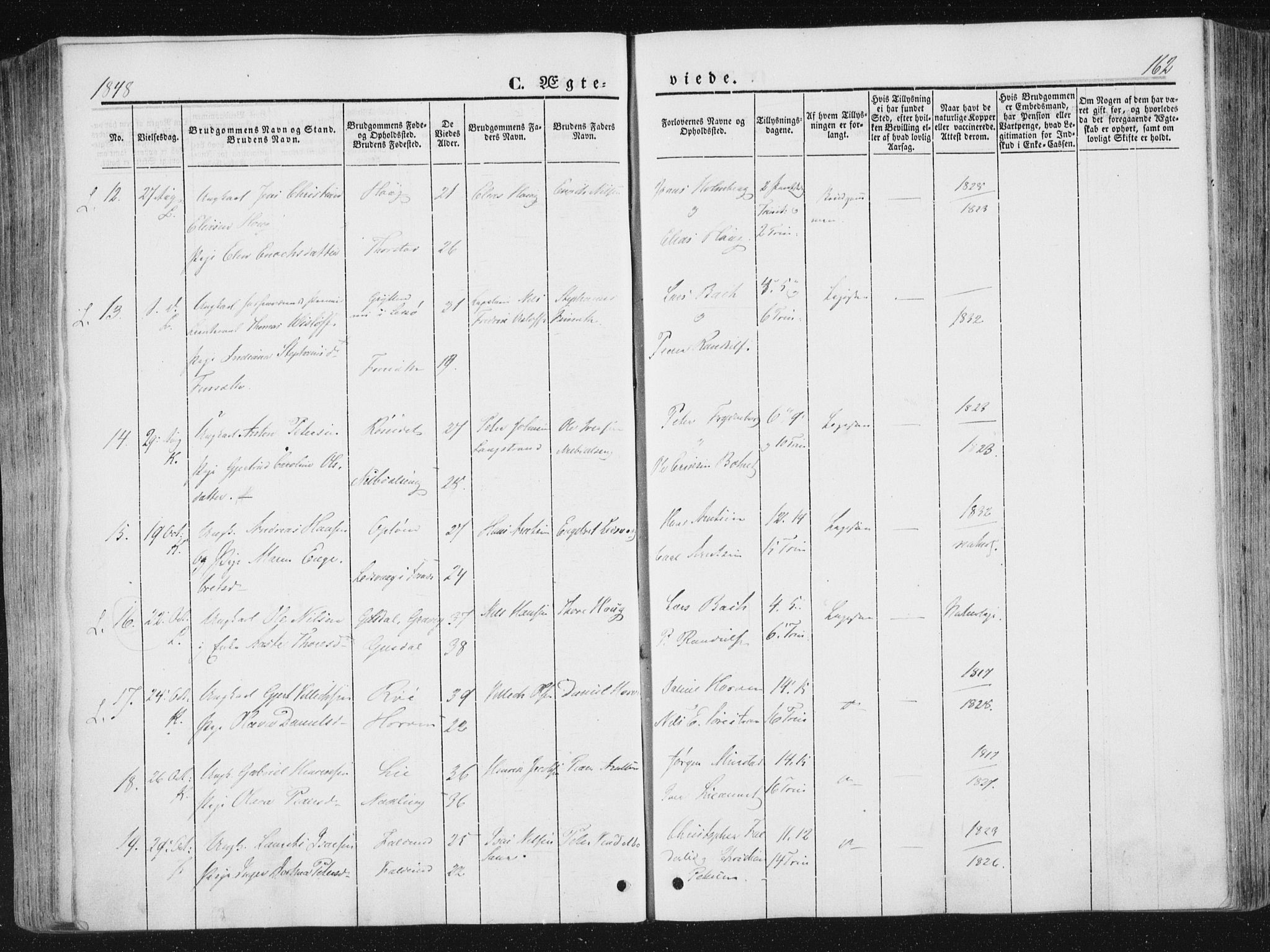 Ministerialprotokoller, klokkerbøker og fødselsregistre - Nord-Trøndelag, SAT/A-1458/780/L0640: Parish register (official) no. 780A05, 1845-1856, p. 162