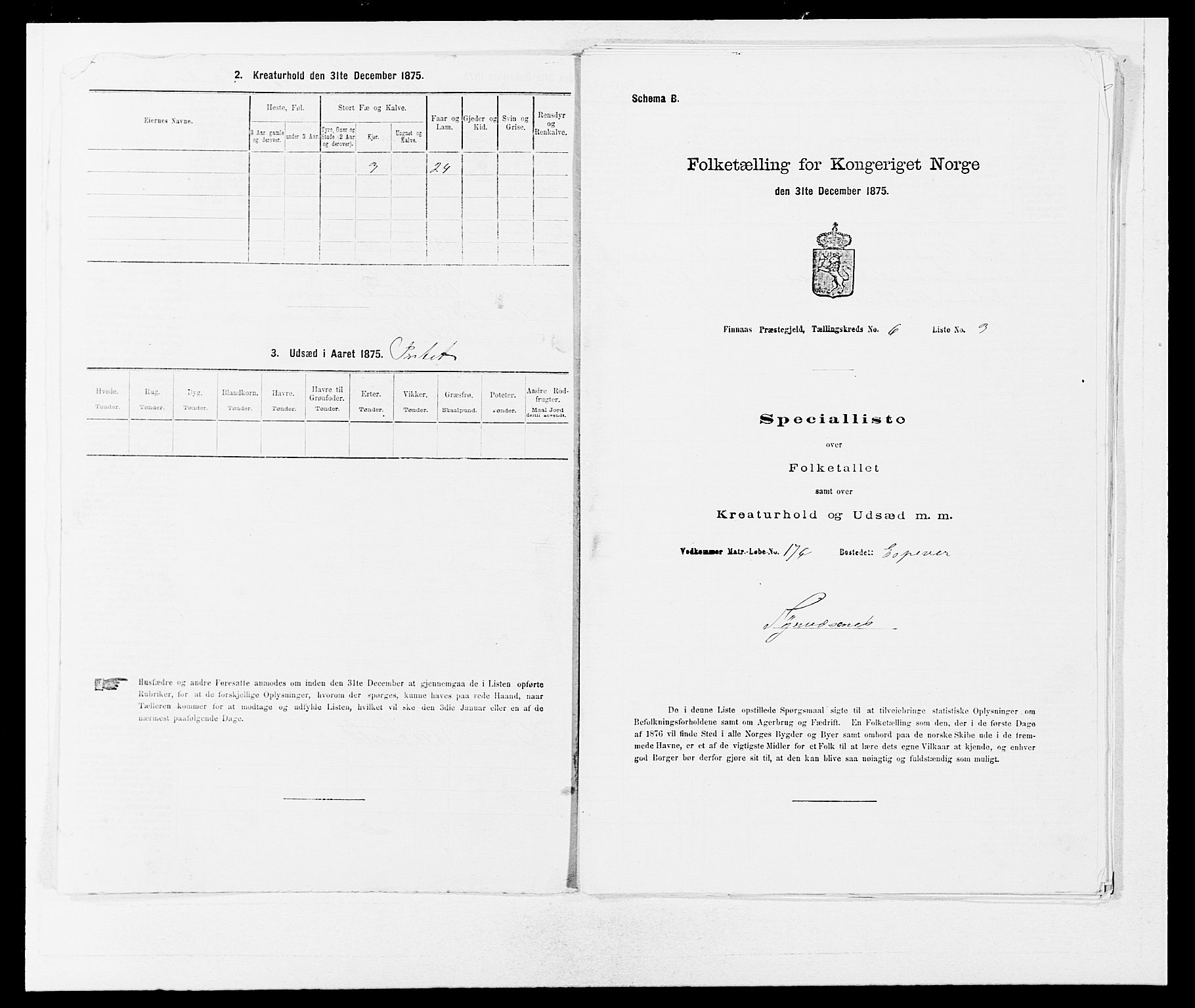 SAB, 1875 census for 1218P Finnås, 1875, p. 686