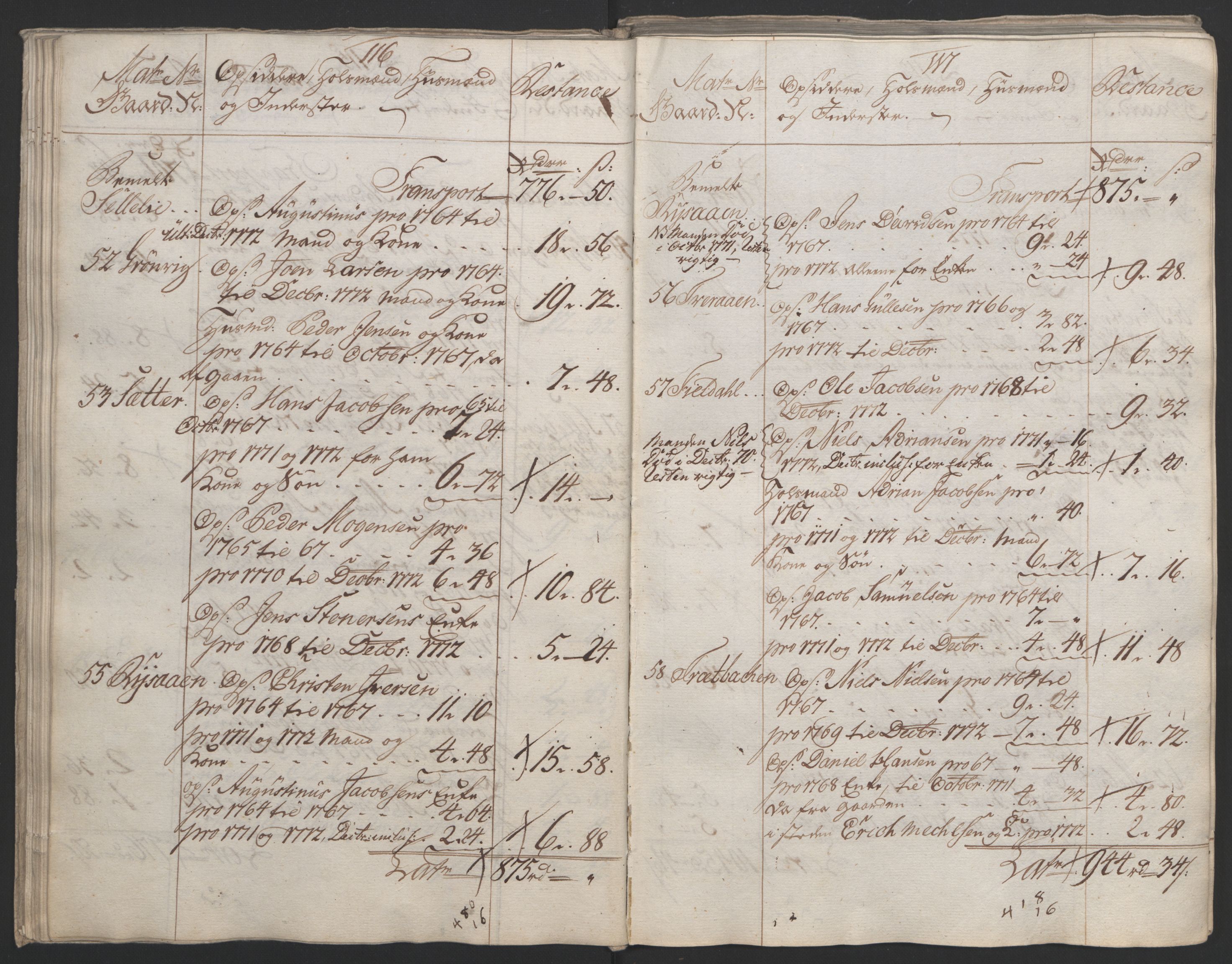 Rentekammeret inntil 1814, Reviderte regnskaper, Fogderegnskap, AV/RA-EA-4092/R65/L4573: Ekstraskatten Helgeland, 1762-1772, p. 502