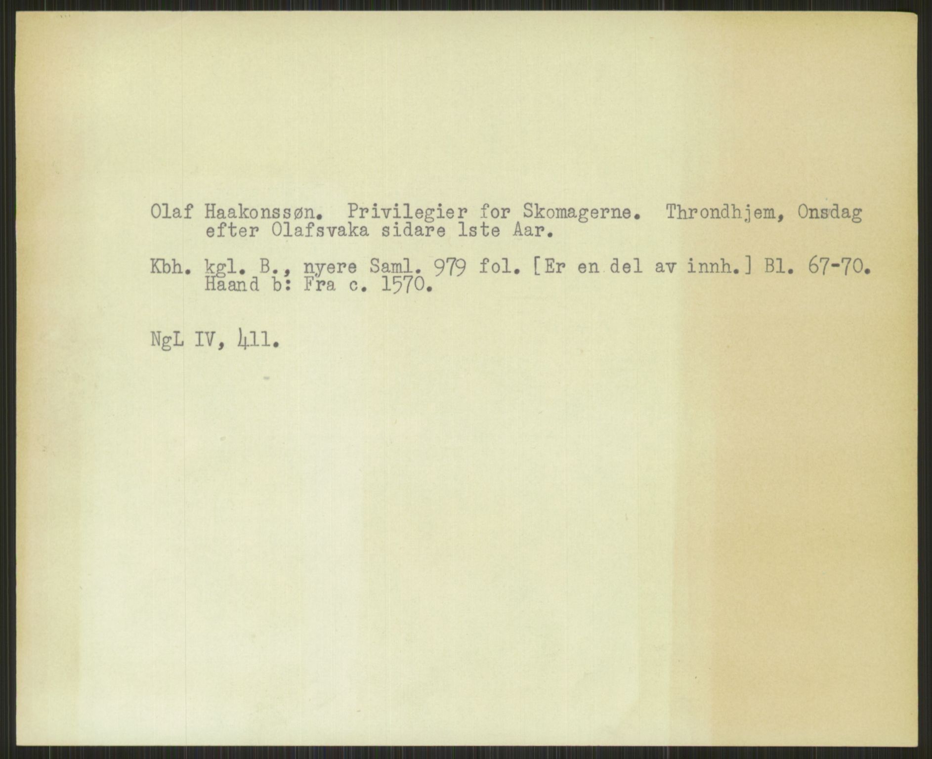 Norsk Historisk Kjeldeskrift-Institutt (NHKI), AV/RA-S-6117/G/Gc/L0030: Tematisk register til Gustav Storms håndskriftbeskrivelser i NgL bd. IV, 1381-1480, p. 1