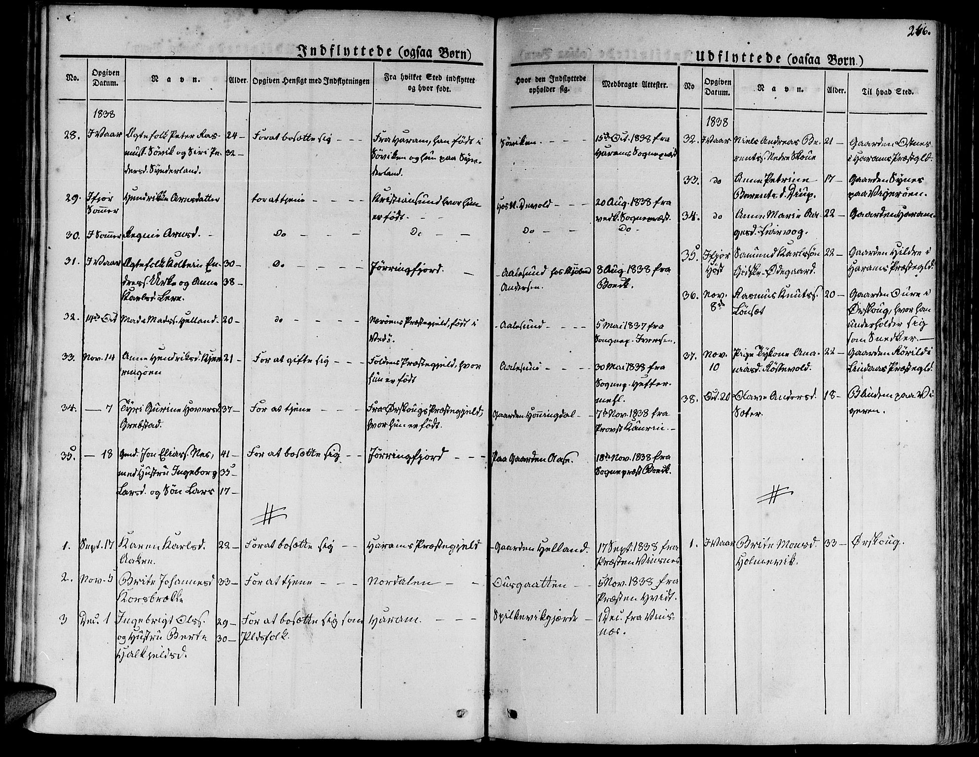 Ministerialprotokoller, klokkerbøker og fødselsregistre - Møre og Romsdal, AV/SAT-A-1454/528/L0395: Parish register (official) no. 528A06, 1828-1839, p. 246