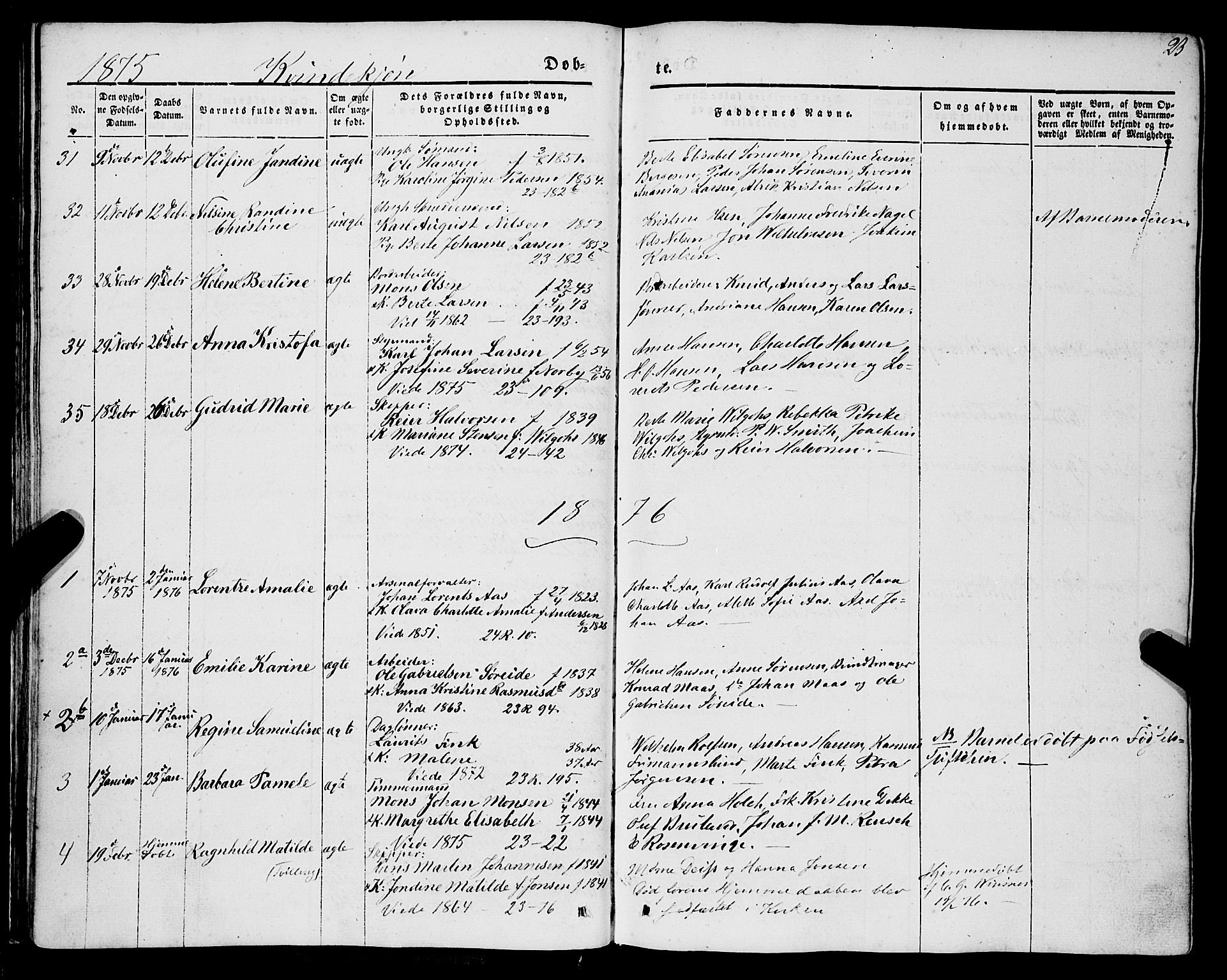 Mariakirken Sokneprestembete, SAB/A-76901/H/Haa/L0006: Parish register (official) no. A 6, 1846-1877, p. 23