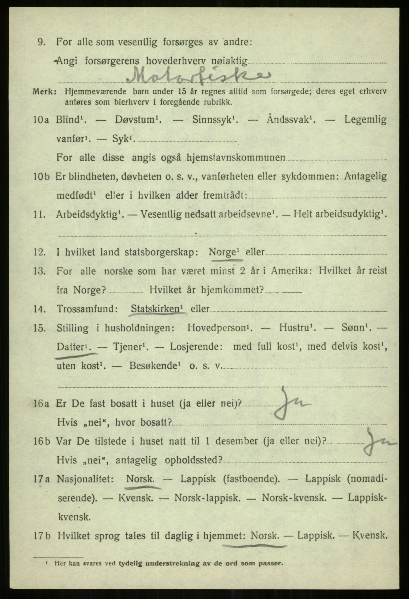SATØ, 1920 census for Karlsøy, 1920, p. 1724