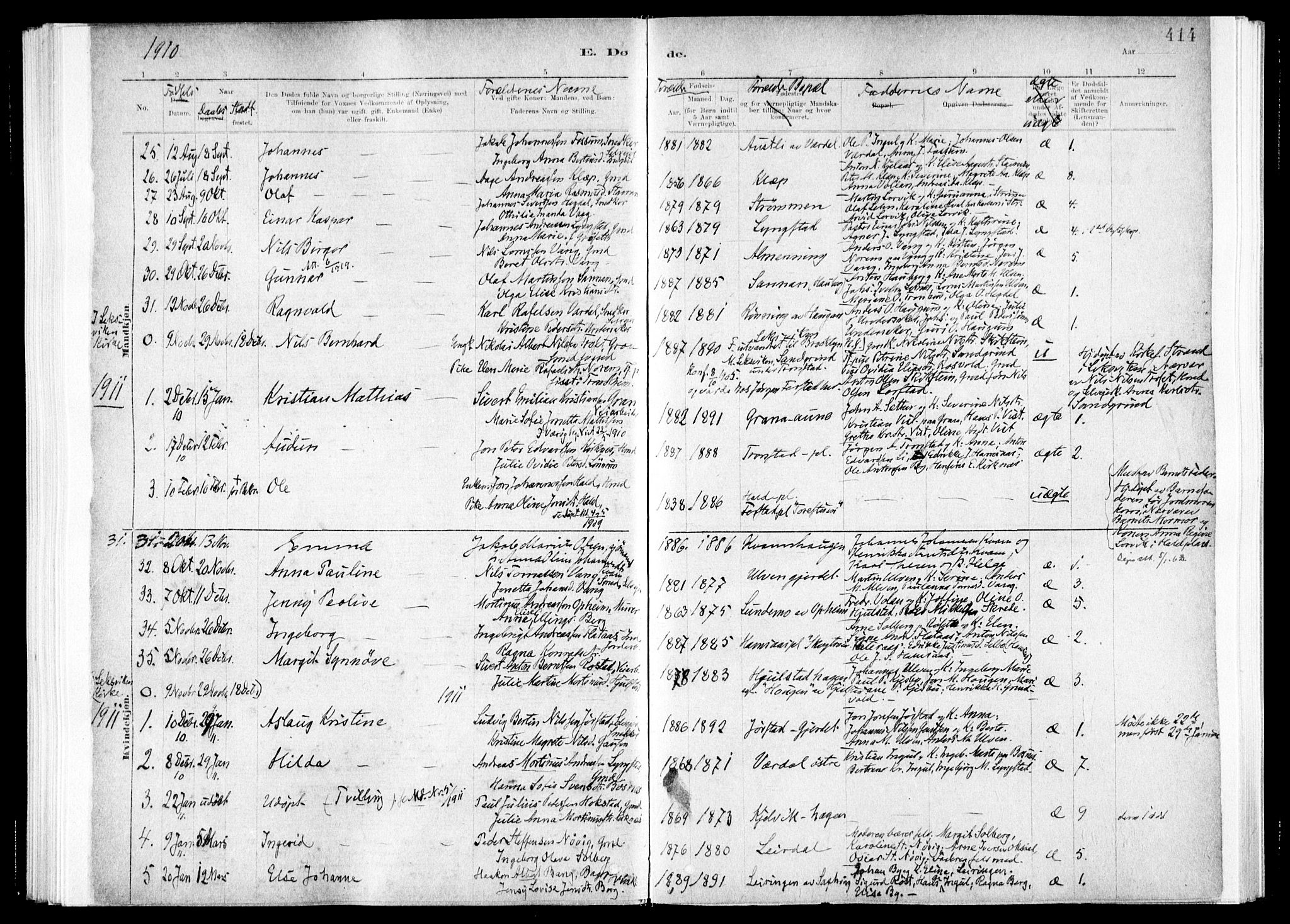 Ministerialprotokoller, klokkerbøker og fødselsregistre - Nord-Trøndelag, SAT/A-1458/730/L0285: Parish register (official) no. 730A10, 1879-1914, p. 414