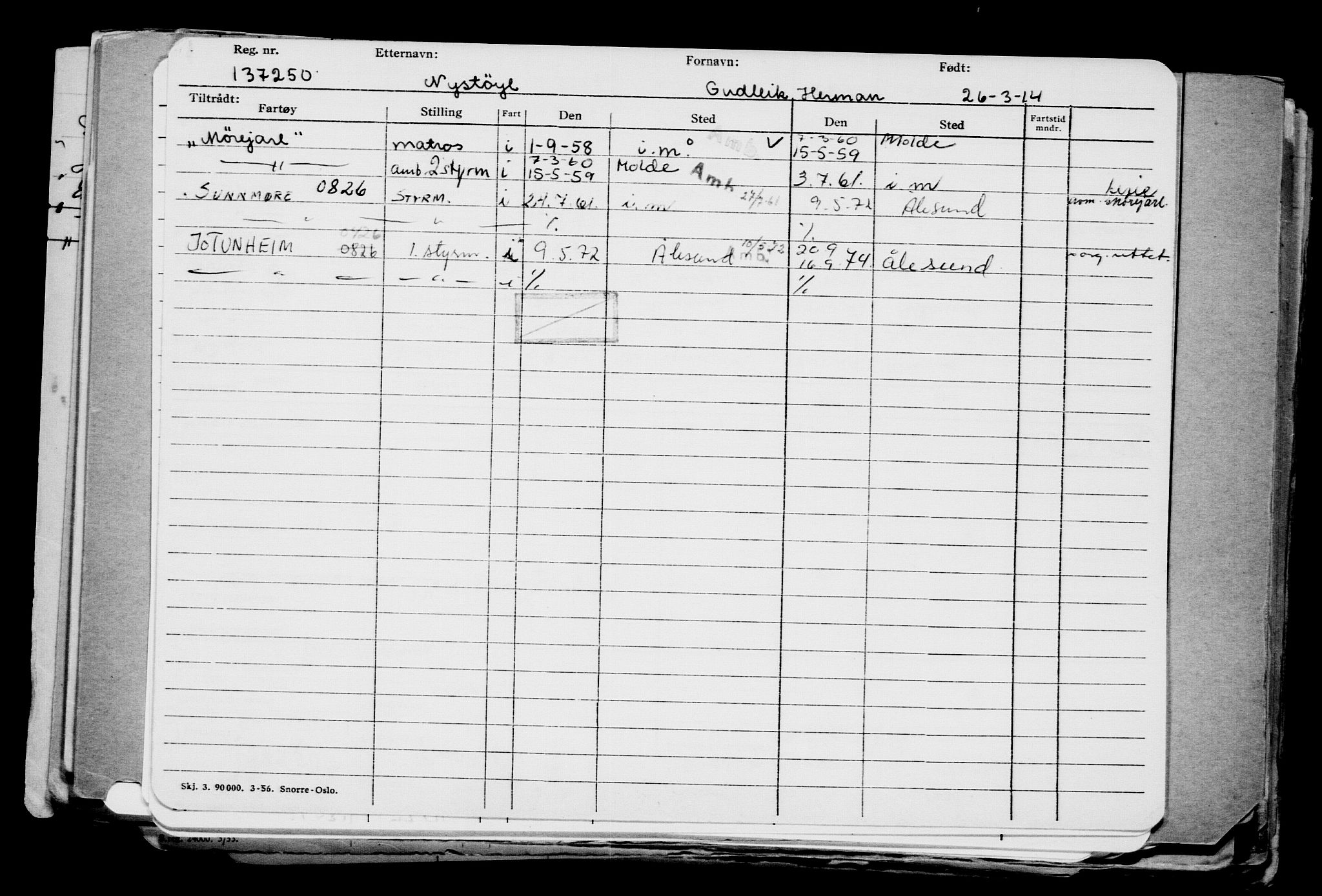 Direktoratet for sjømenn, AV/RA-S-3545/G/Gb/L0119: Hovedkort, 1914, p. 497