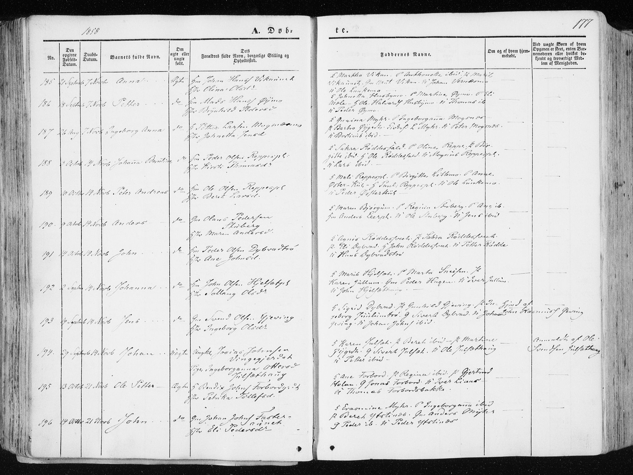 Ministerialprotokoller, klokkerbøker og fødselsregistre - Nord-Trøndelag, AV/SAT-A-1458/709/L0074: Parish register (official) no. 709A14, 1845-1858, p. 177