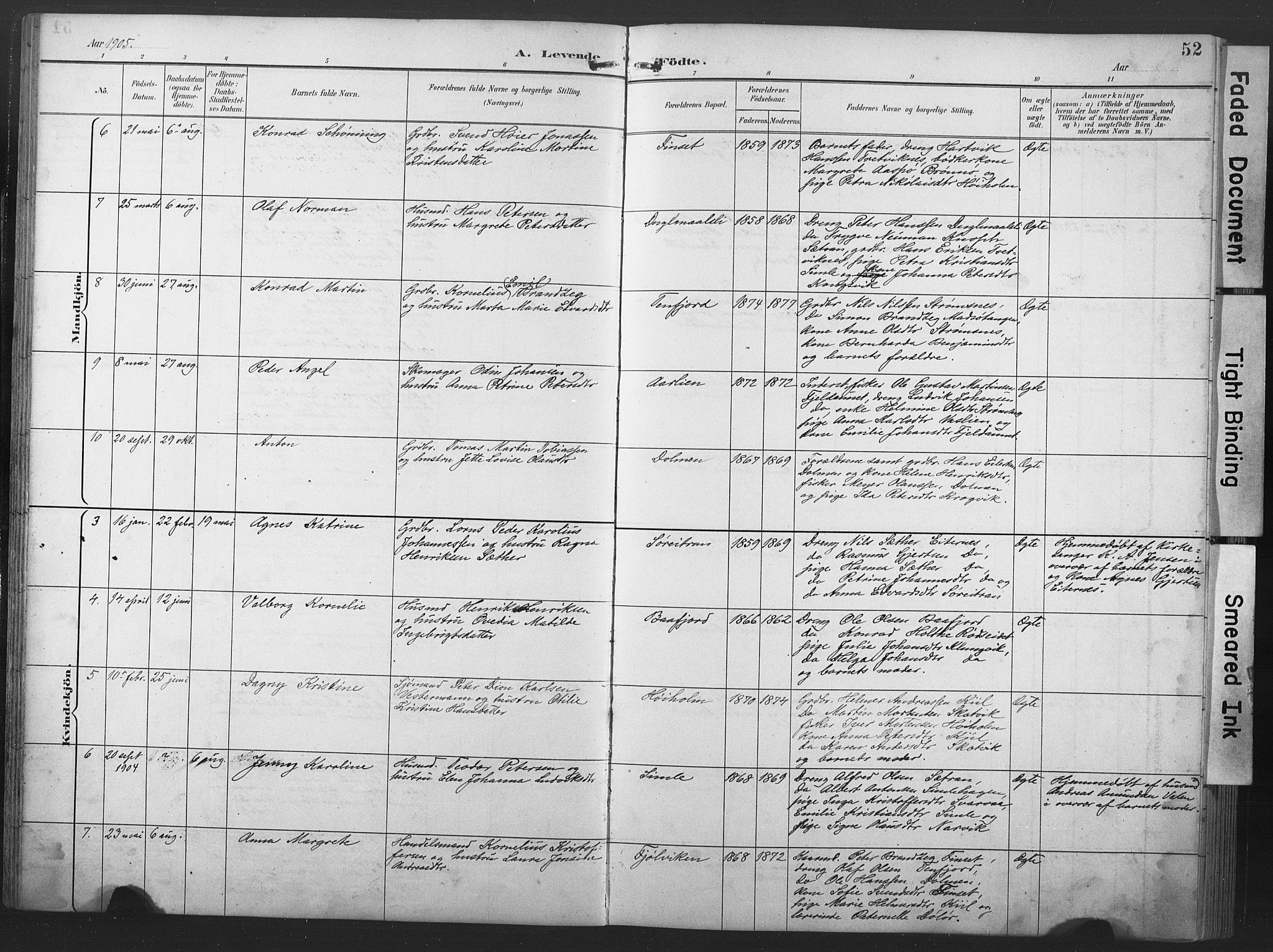 Ministerialprotokoller, klokkerbøker og fødselsregistre - Nord-Trøndelag, SAT/A-1458/789/L0706: Parish register (copy) no. 789C01, 1888-1931, p. 52
