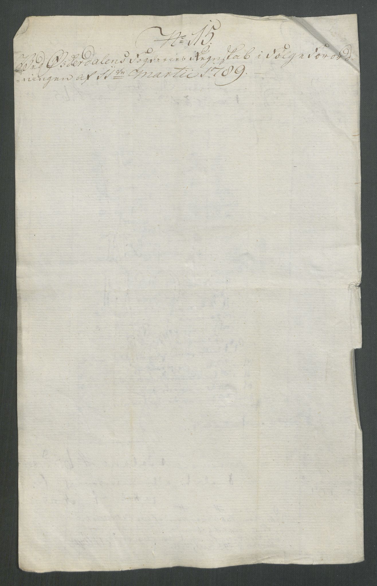 Rentekammeret inntil 1814, Reviderte regnskaper, Mindre regnskaper, AV/RA-EA-4068/Rf/Rfe/L0059: Ytre og Indre Sogn fogderi, Østerdalen fogderi, 1789, p. 188