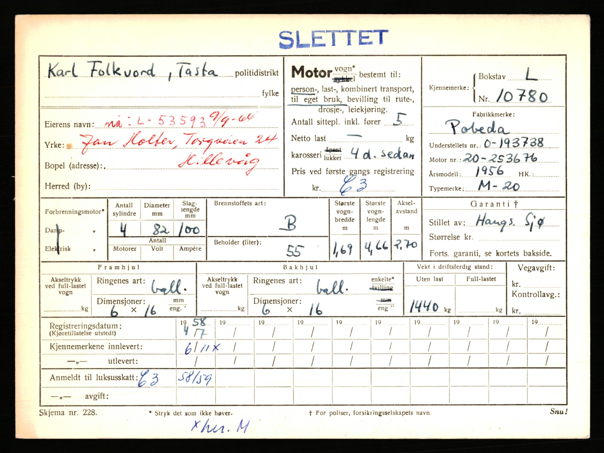 Stavanger trafikkstasjon, AV/SAST-A-101942/0/F/L0019: L-10500 - L-10999, 1930-1971, p. 1097