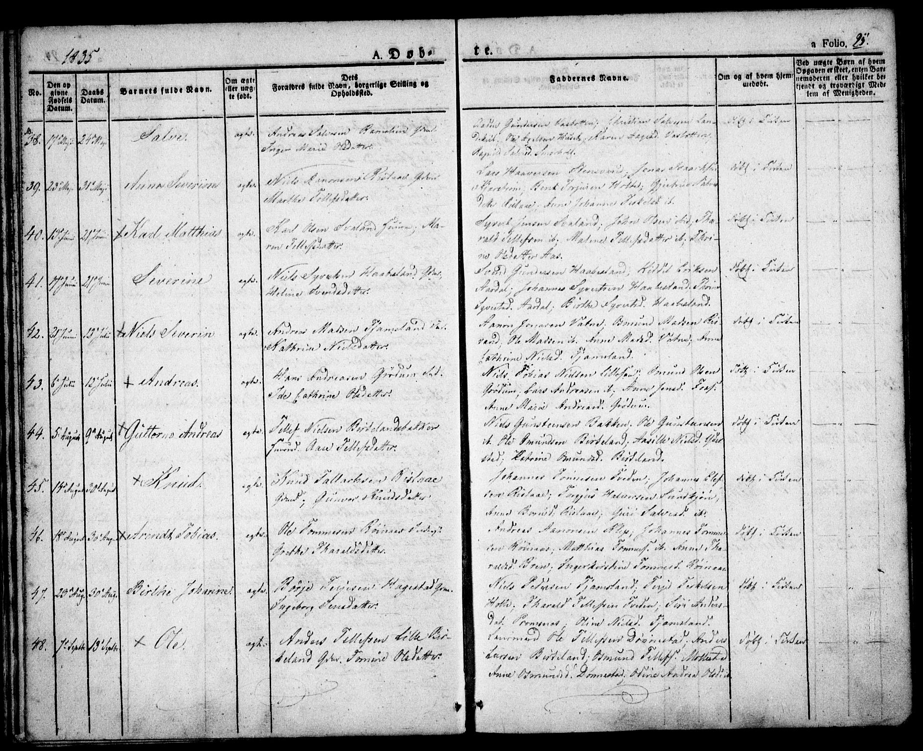 Birkenes sokneprestkontor, AV/SAK-1111-0004/F/Fa/L0001: Parish register (official) no. A 1, 1829-1849, p. 25