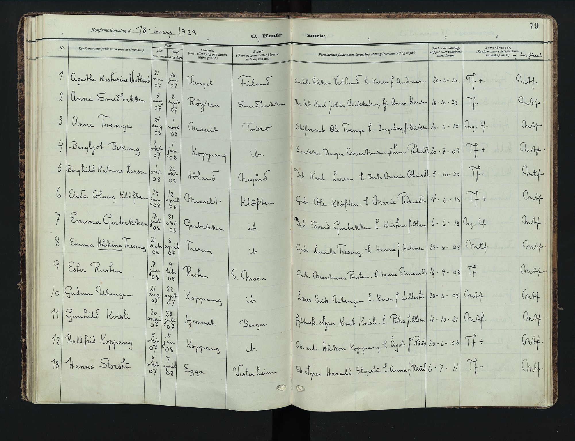 Stor-Elvdal prestekontor, SAH/PREST-052/H/Ha/Haa/L0005: Parish register (official) no. 5, 1908-1924, p. 79