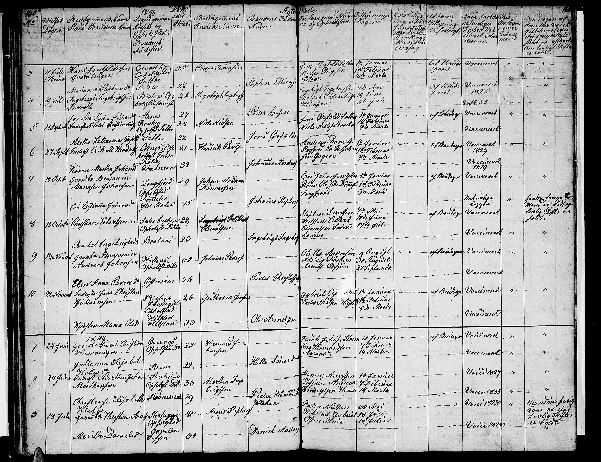 Ministerialprotokoller, klokkerbøker og fødselsregistre - Nordland, AV/SAT-A-1459/814/L0228: Parish register (copy) no. 814C01, 1838-1858, p. 165-166