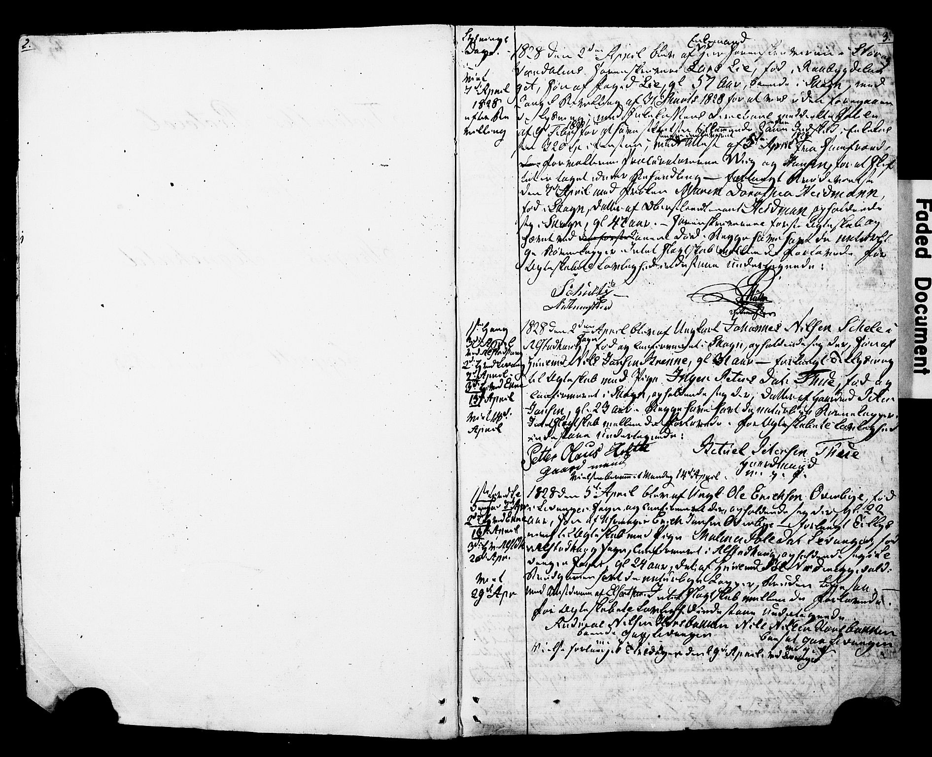 Ministerialprotokoller, klokkerbøker og fødselsregistre - Nord-Trøndelag, AV/SAT-A-1458/717/L0160: Best man's statements no. 717A10, 1828-1850, p. 2-3