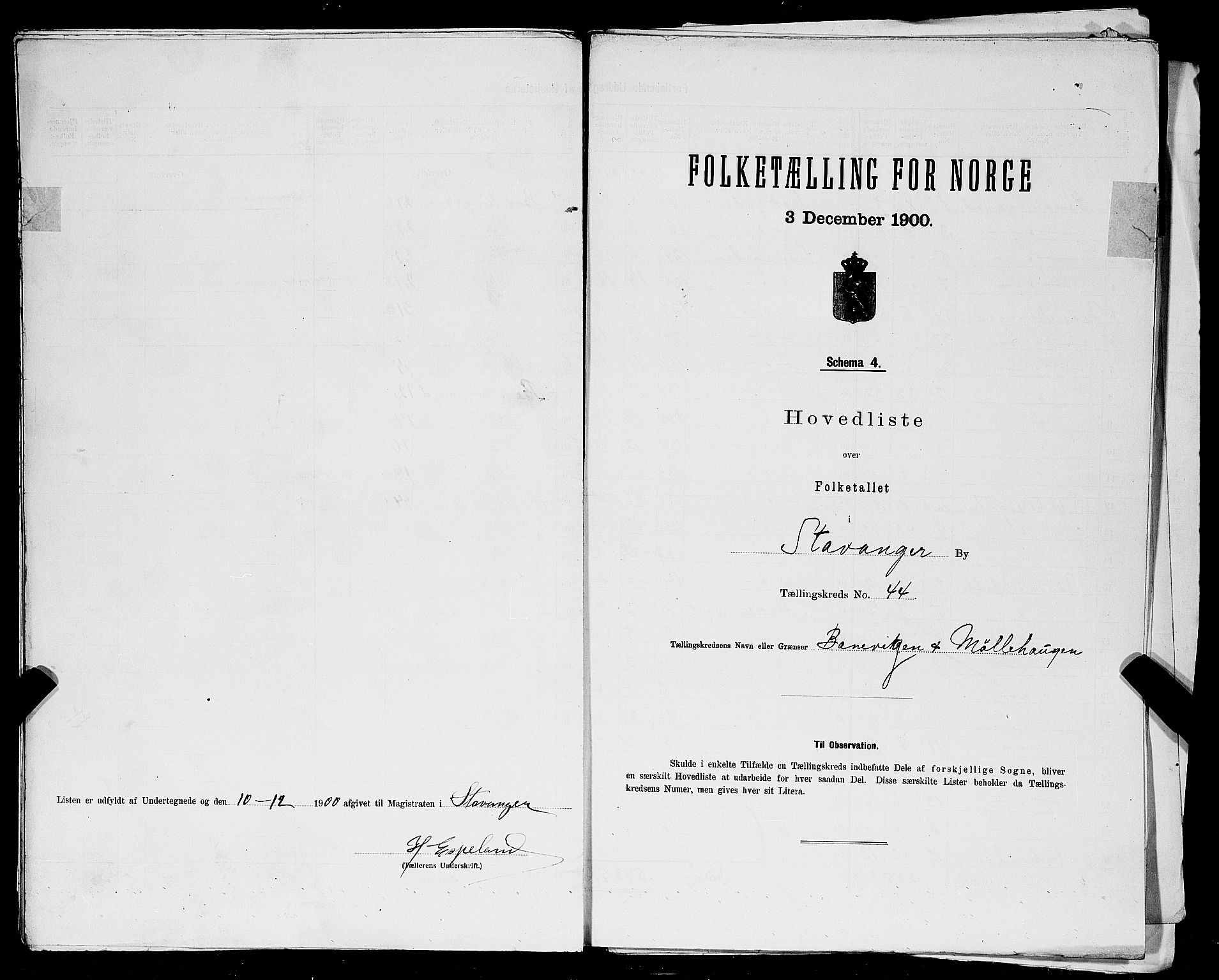 SAST, 1900 census for Stavanger, 1900, p. 215