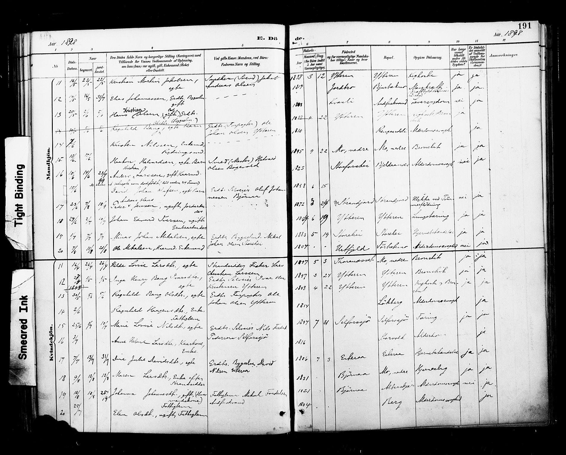 Ministerialprotokoller, klokkerbøker og fødselsregistre - Nordland, AV/SAT-A-1459/827/L0401: Parish register (official) no. 827A13, 1887-1905, p. 191