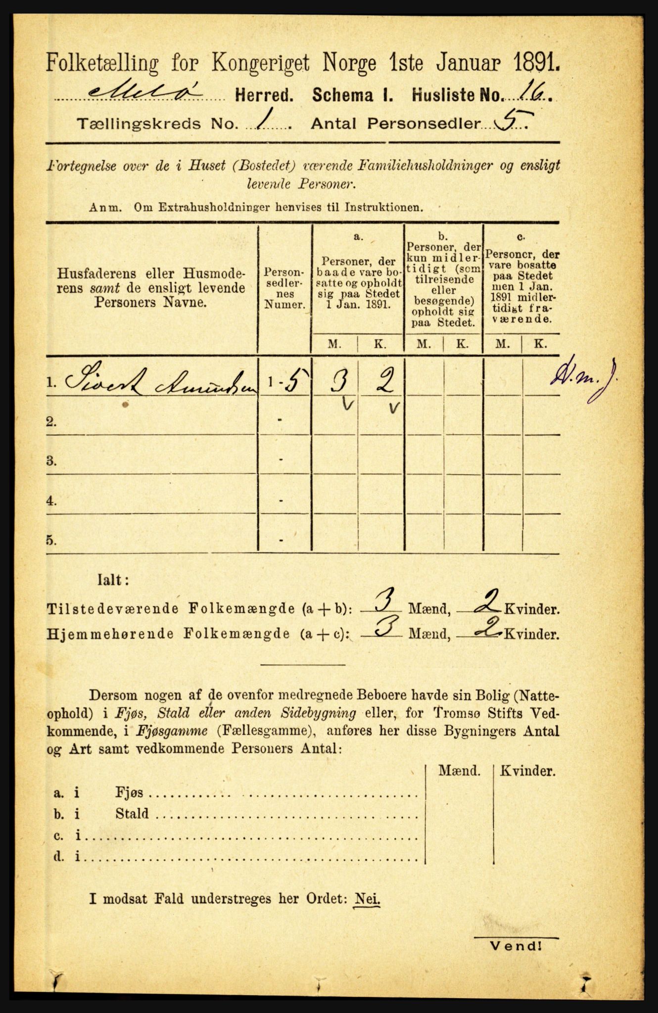 RA, 1891 census for 1837 Meløy, 1891, p. 40