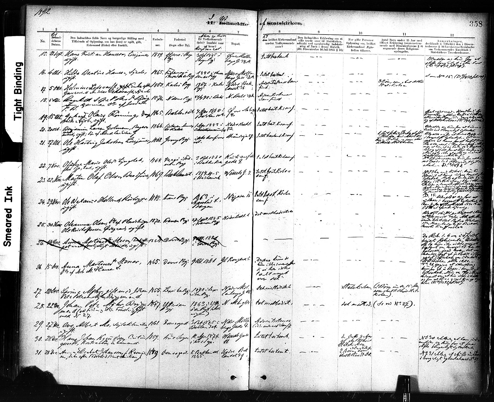 Ministerialprotokoller, klokkerbøker og fødselsregistre - Sør-Trøndelag, SAT/A-1456/604/L0189: Parish register (official) no. 604A10, 1878-1892, p. 358