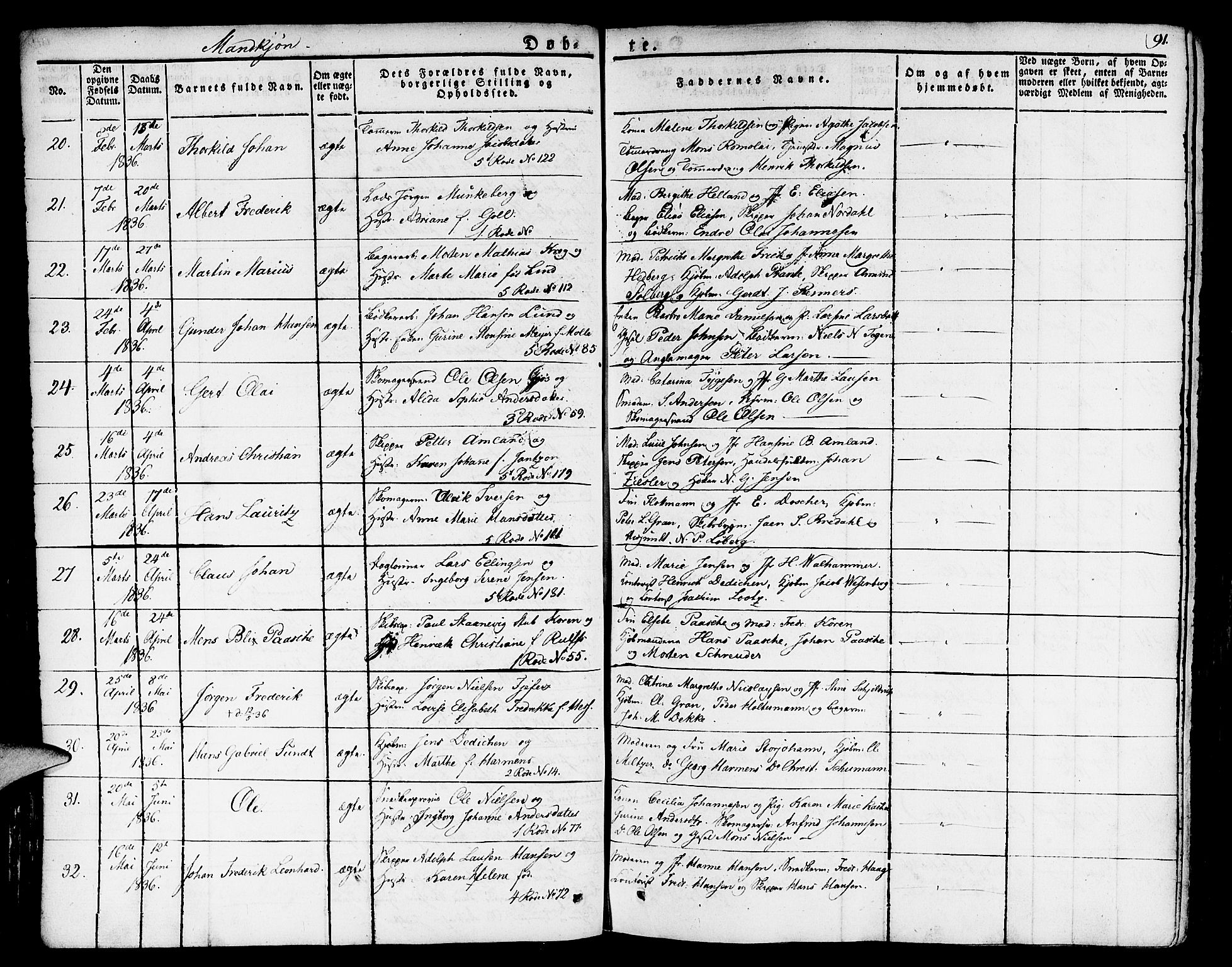 Nykirken Sokneprestembete, SAB/A-77101/H/Haa/L0012: Parish register (official) no. A 12, 1821-1844, p. 91
