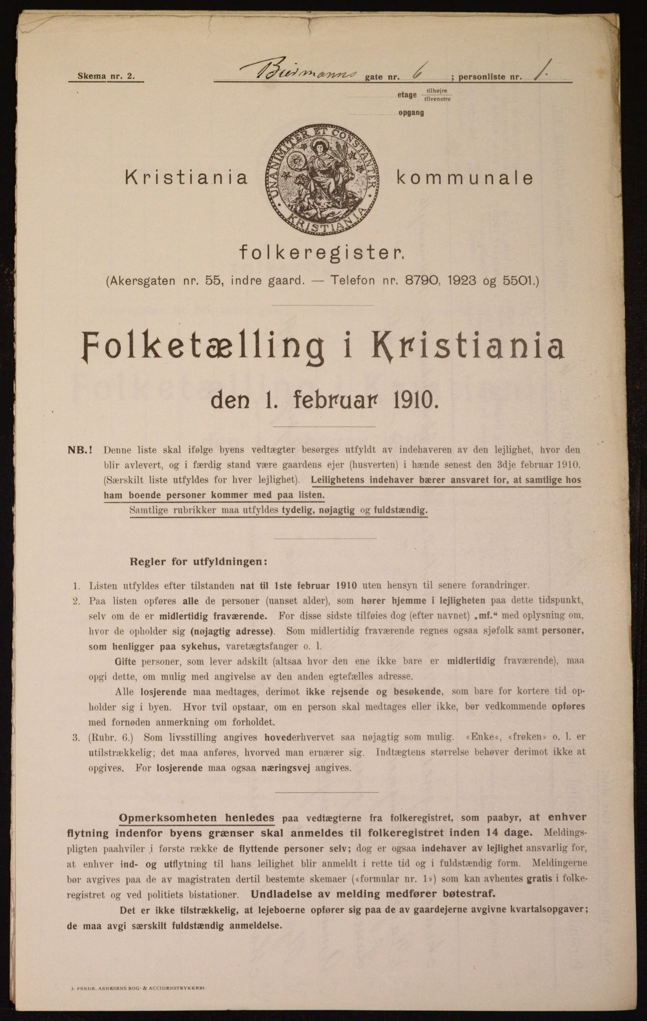 OBA, Municipal Census 1910 for Kristiania, 1910, p. 4613