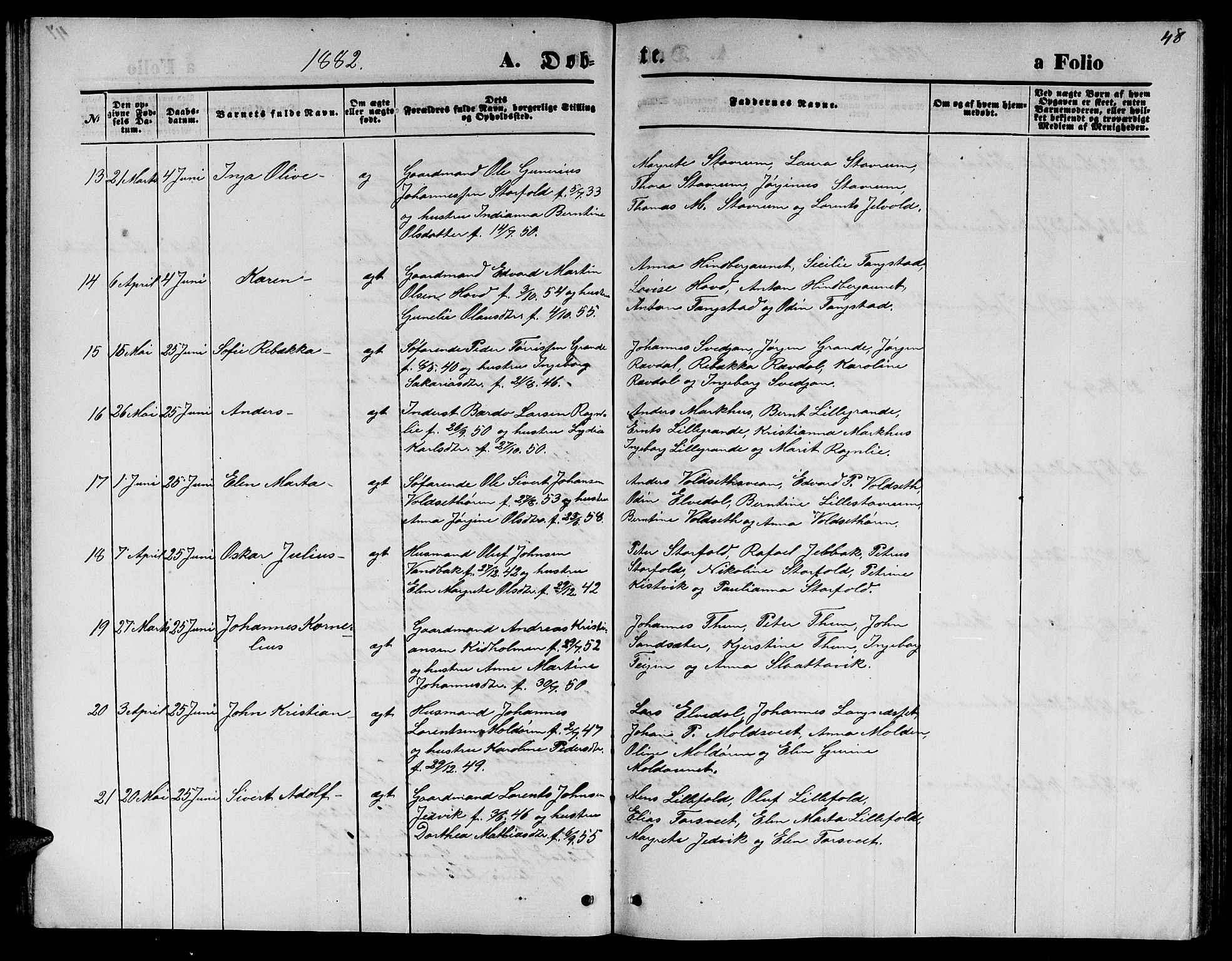 Ministerialprotokoller, klokkerbøker og fødselsregistre - Nord-Trøndelag, AV/SAT-A-1458/744/L0422: Parish register (copy) no. 744C01, 1871-1885, p. 48