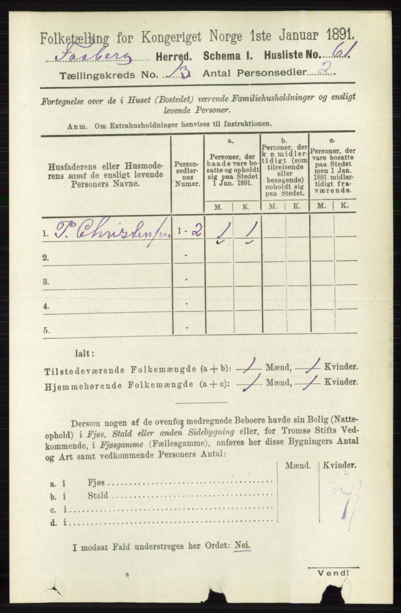 RA, 1891 census for 0524 Fåberg, 1891, p. 5235