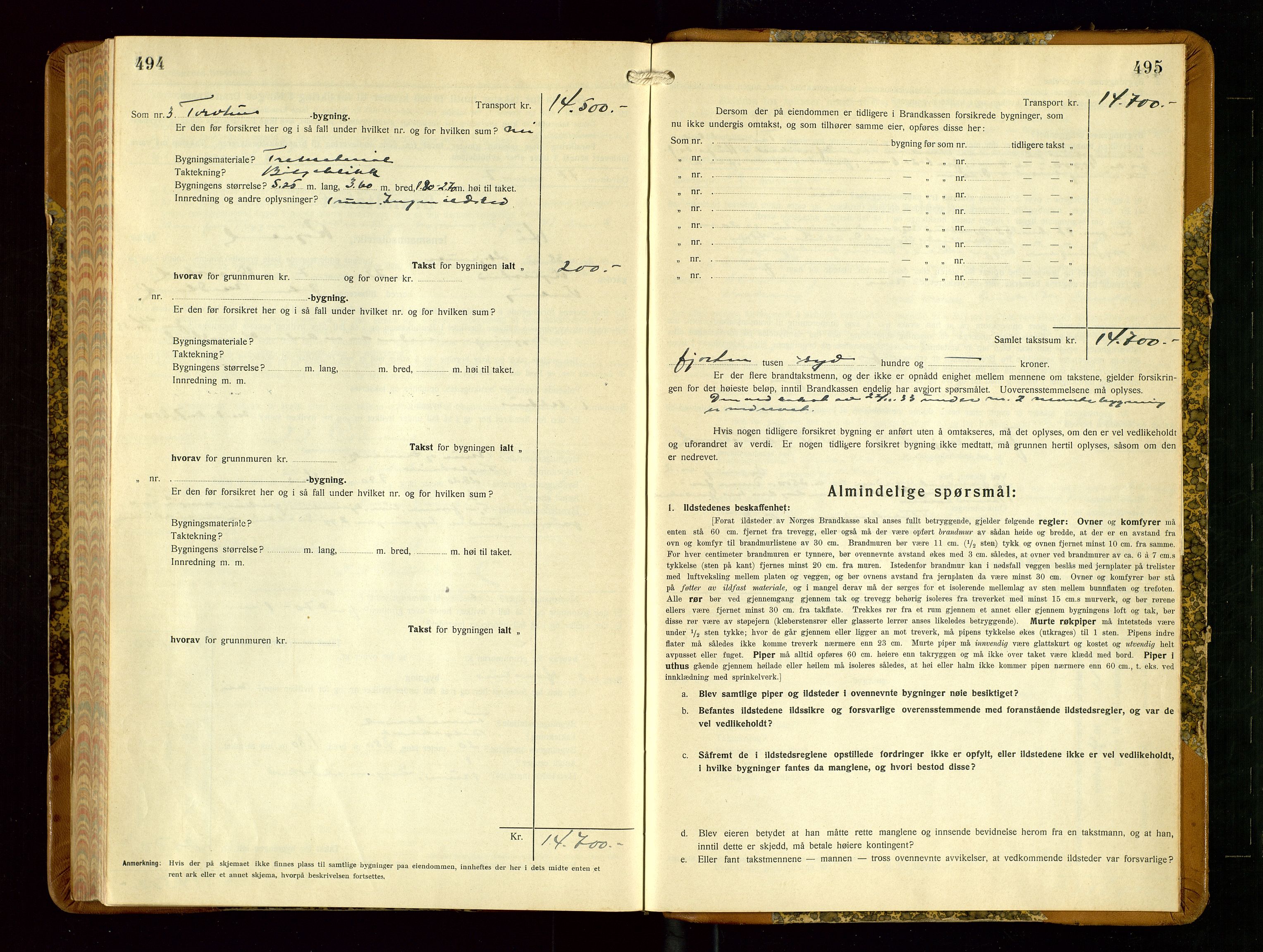 Hå lensmannskontor, AV/SAST-A-100456/Goa/L0006: Takstprotokoll (skjema), 1932-1938, p. 494-495